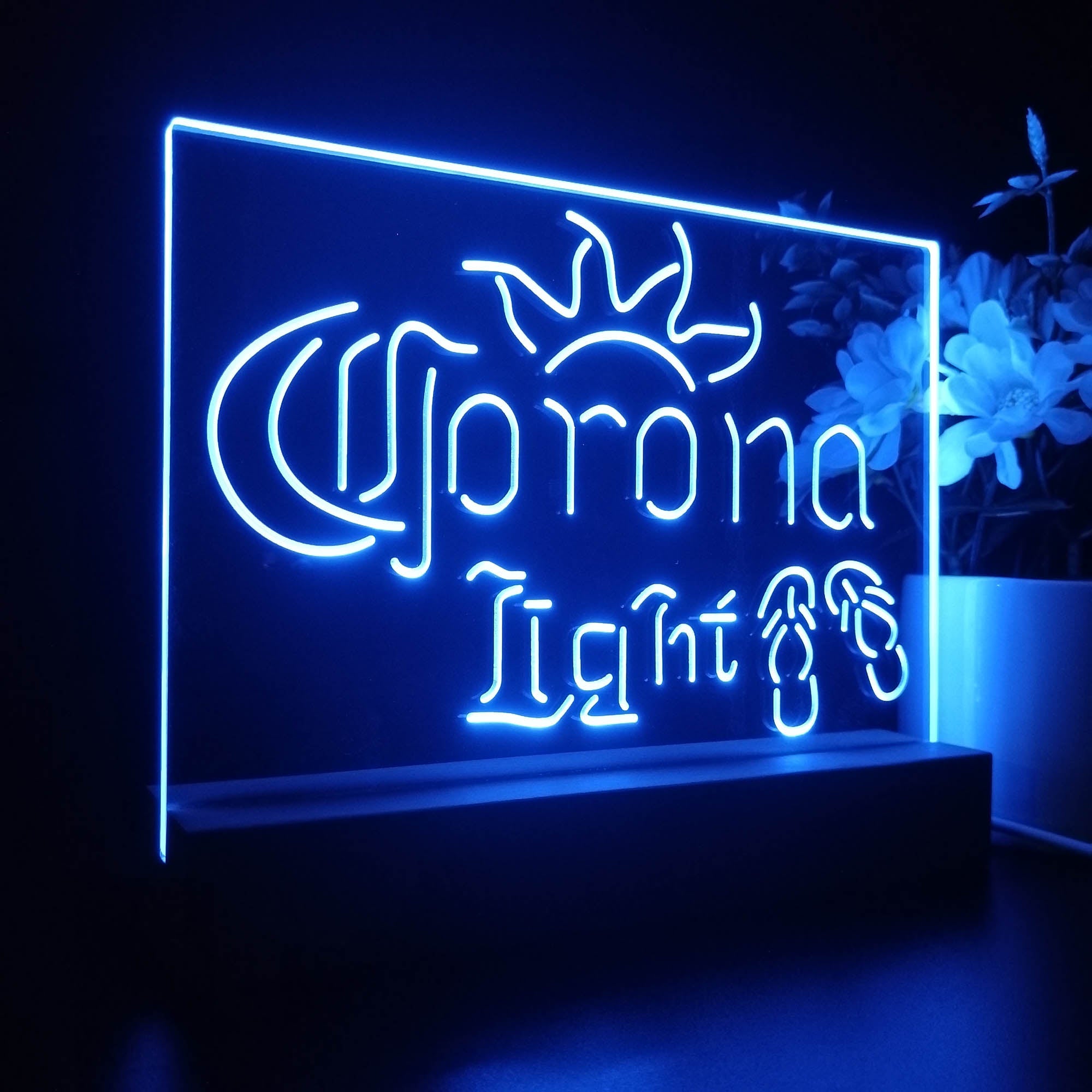 Corona Light Flip Flop Beach Night Light LED Sign