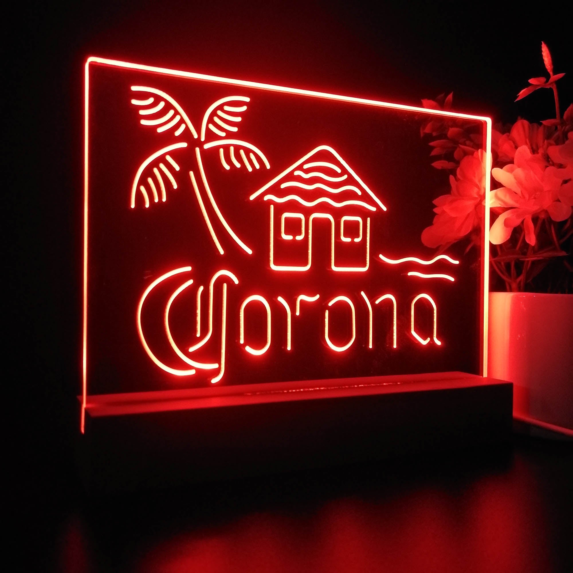 Coronas Cabin Island Palm Tree Night Light LED Sign
