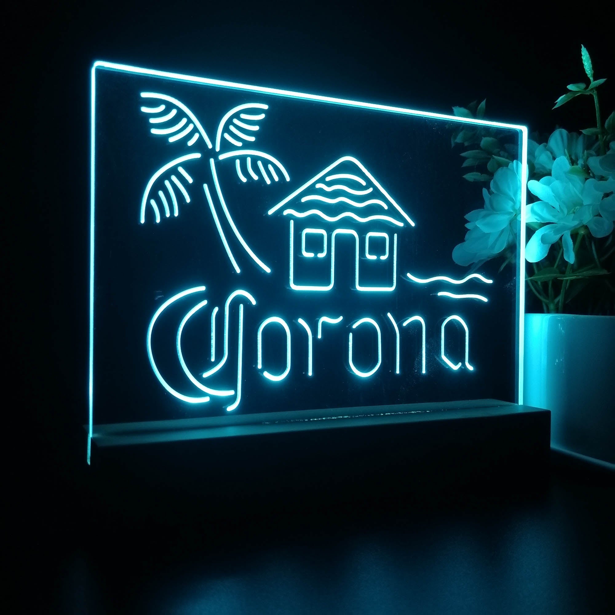 Coronas Cabin Island Palm Tree Night Light LED Sign