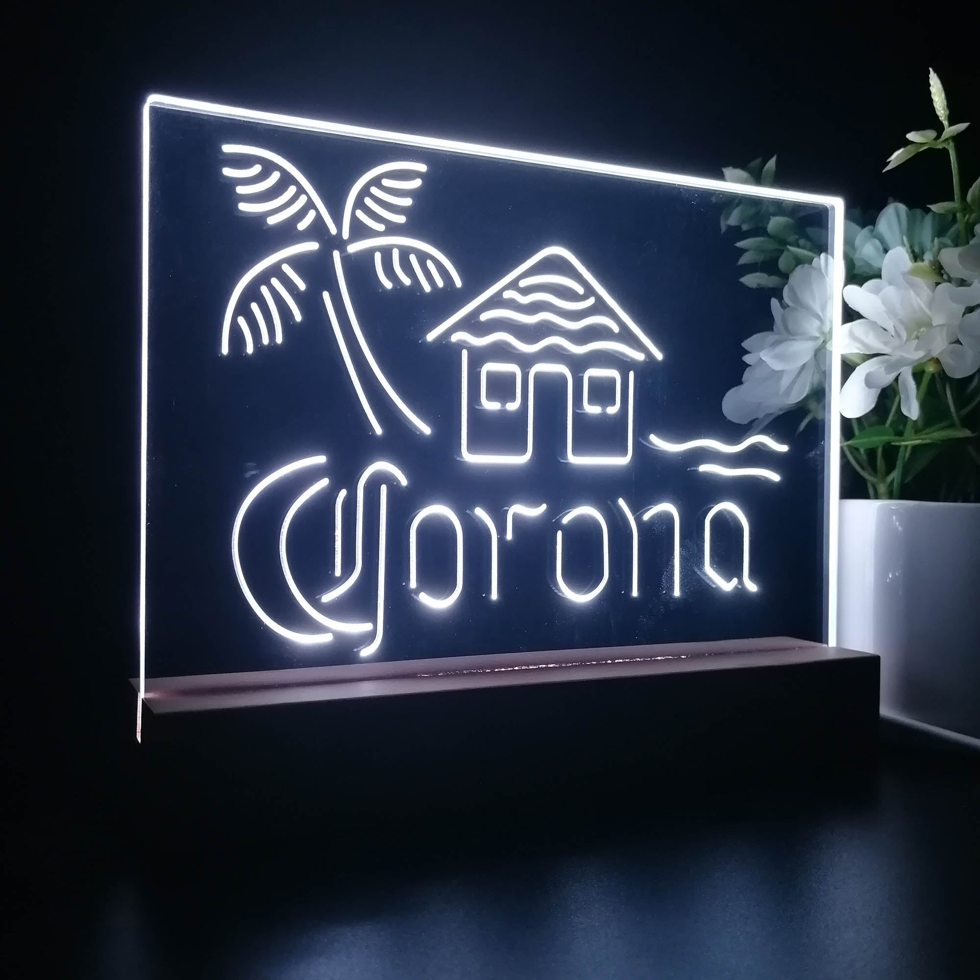 Coronas Cabin Island Palm Tree Night Light LED Sign