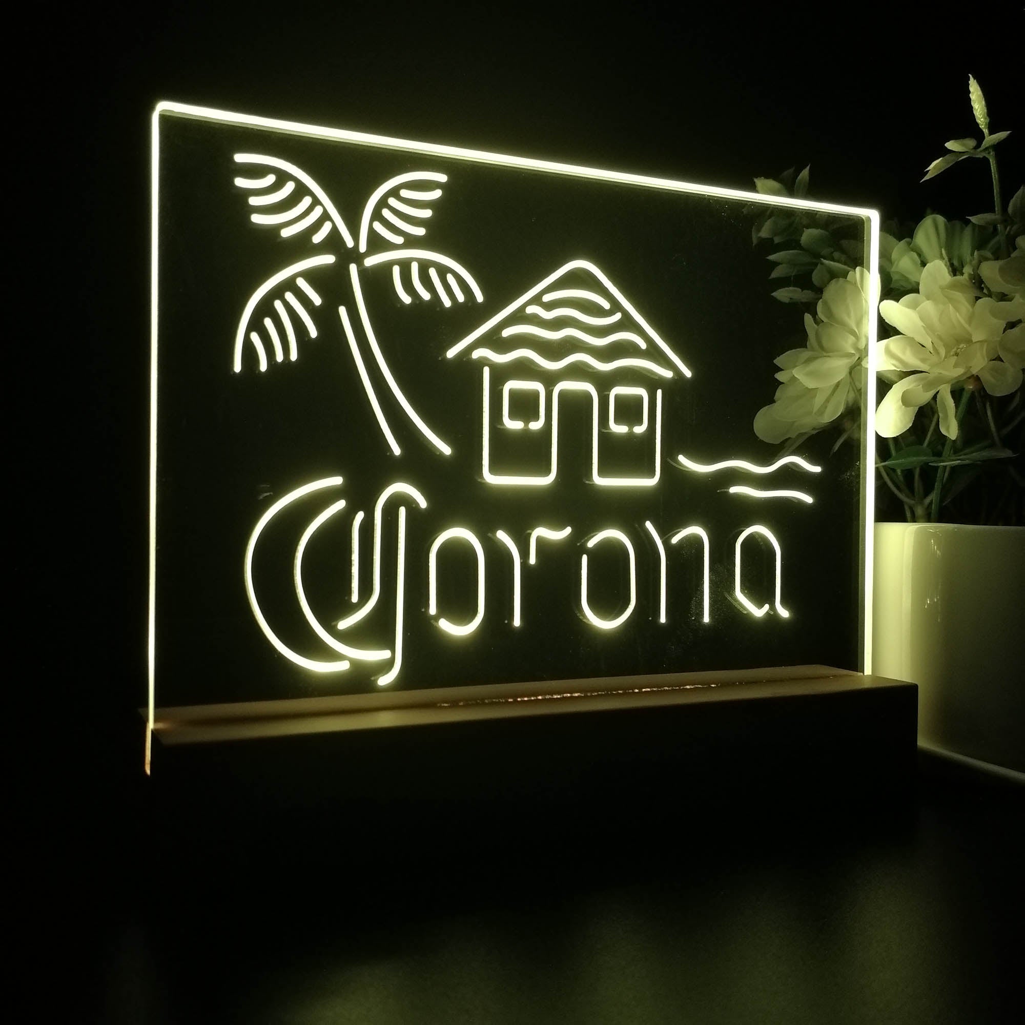 Coronas Cabin Island Palm Tree Night Light LED Sign