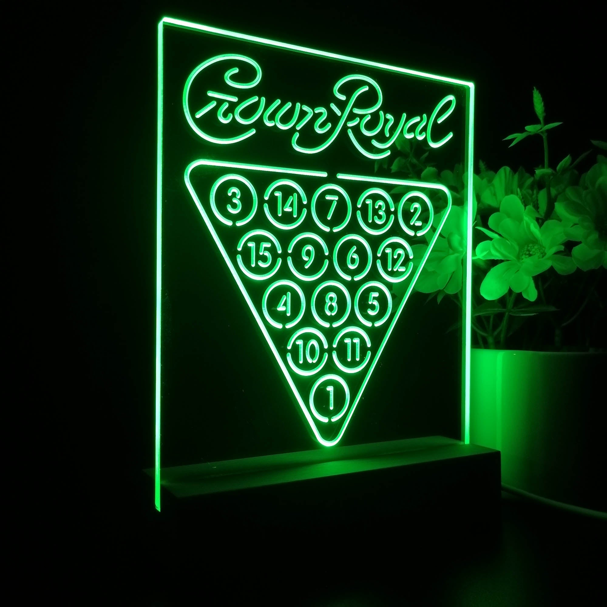 Crown Royal Pool Snooker Billiard Room Night Light LED Sign