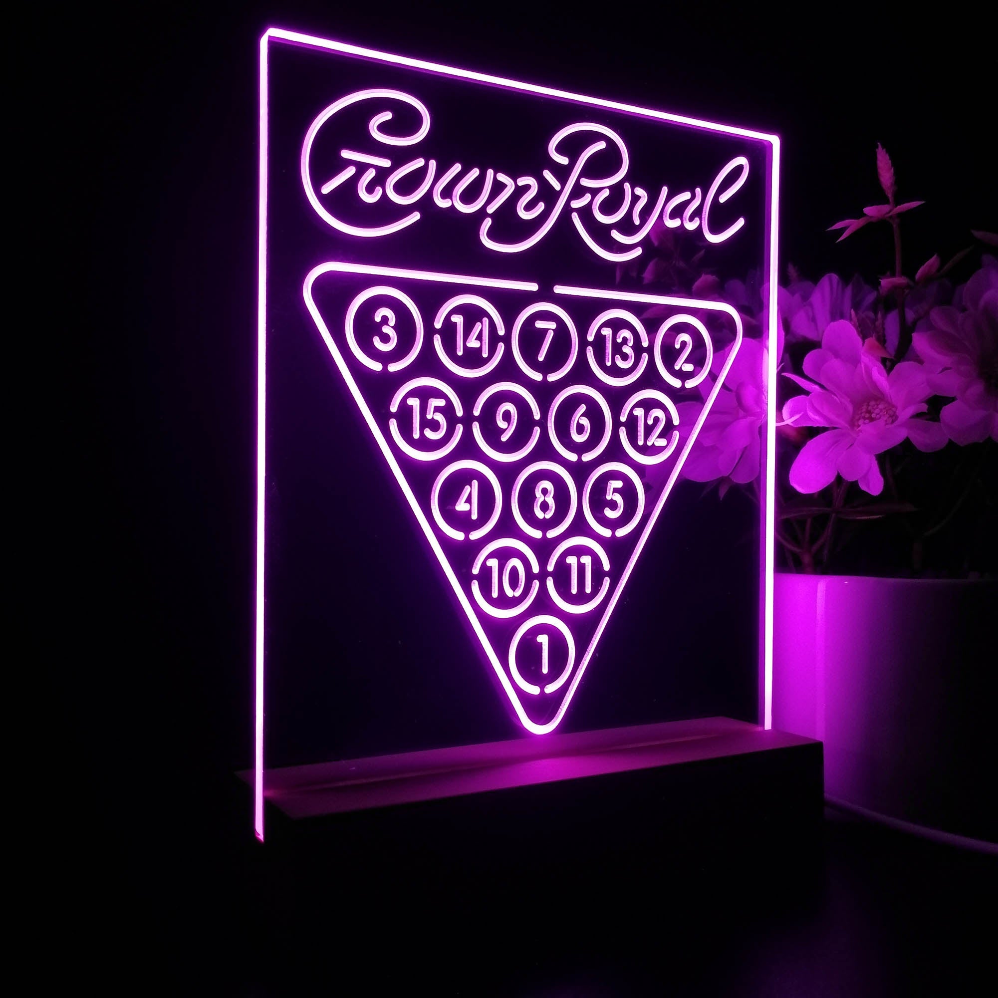 Crown Royal Pool Snooker Billiard Room Night Light LED Sign