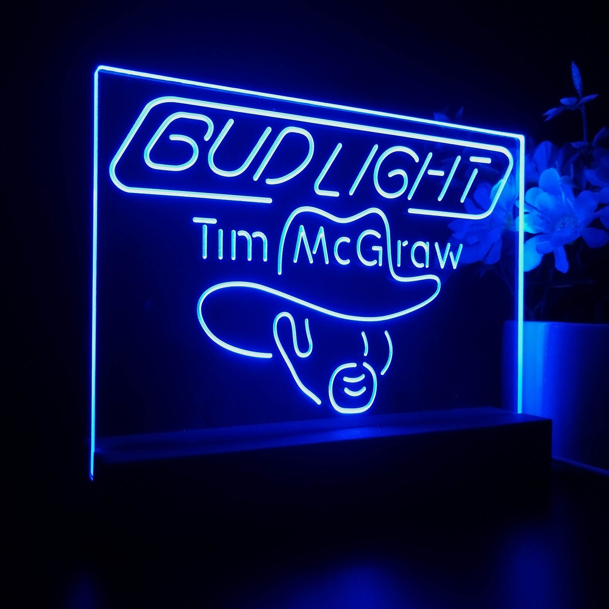 Bud Light Tim McGraw Beer Bar Night Light LED Sign
