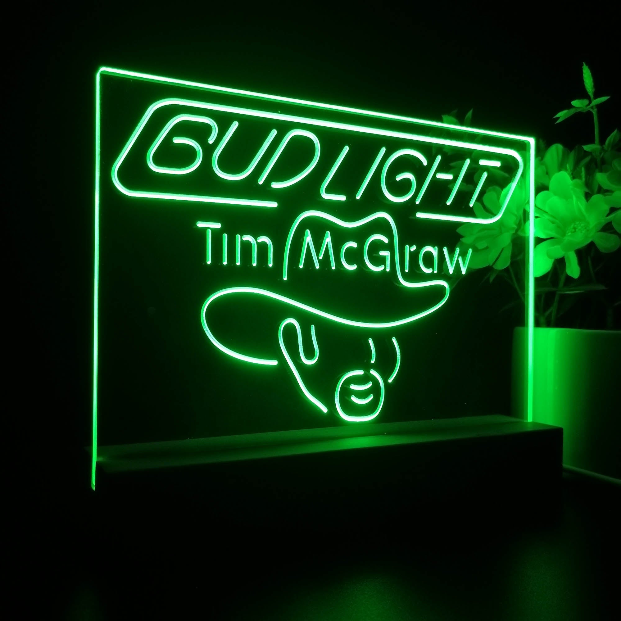 Bud Light Tim McGraw Beer Bar Night Light LED Sign