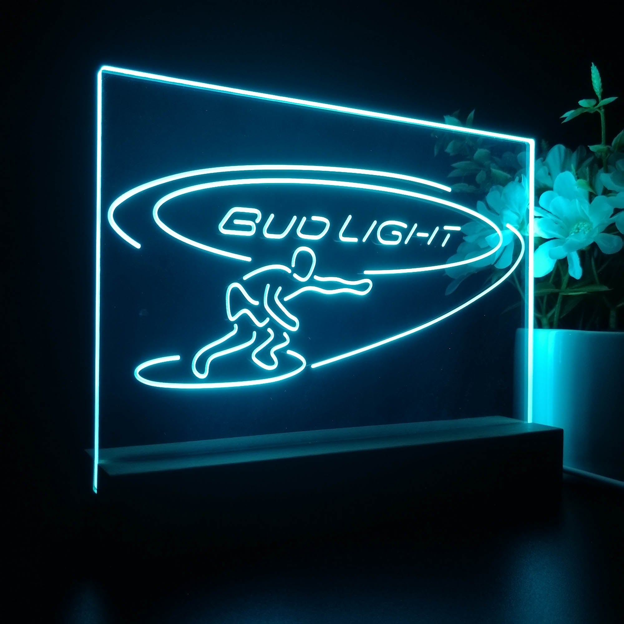 Bud Light Surf Snowboarder Night Light LED Sign
