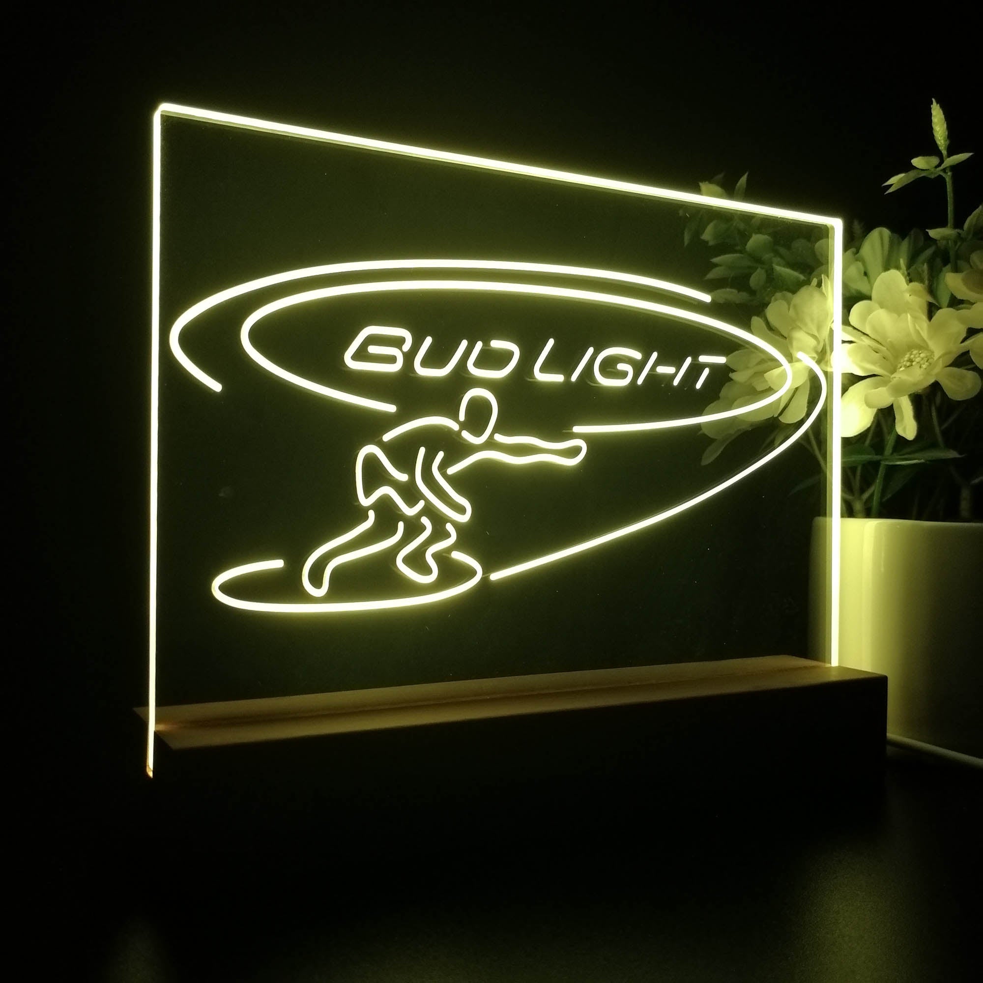 Bud Light Surf Snowboarder Night Light LED Sign