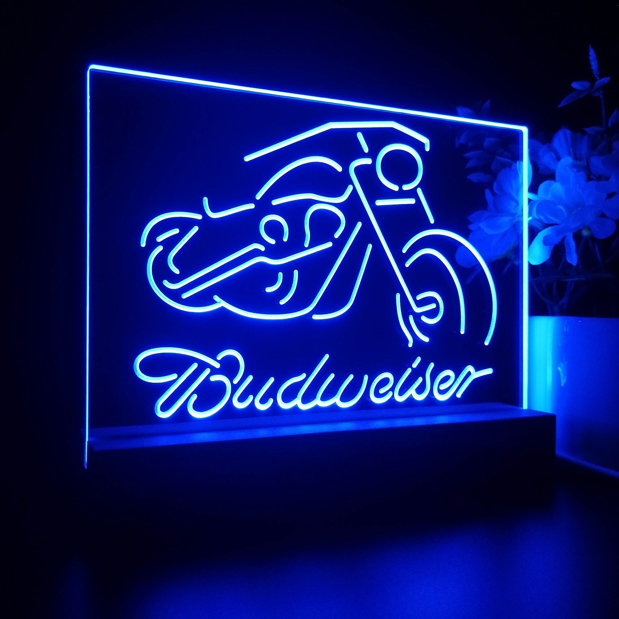 Budweiser Motorcycle Garage Night Light LED Sign