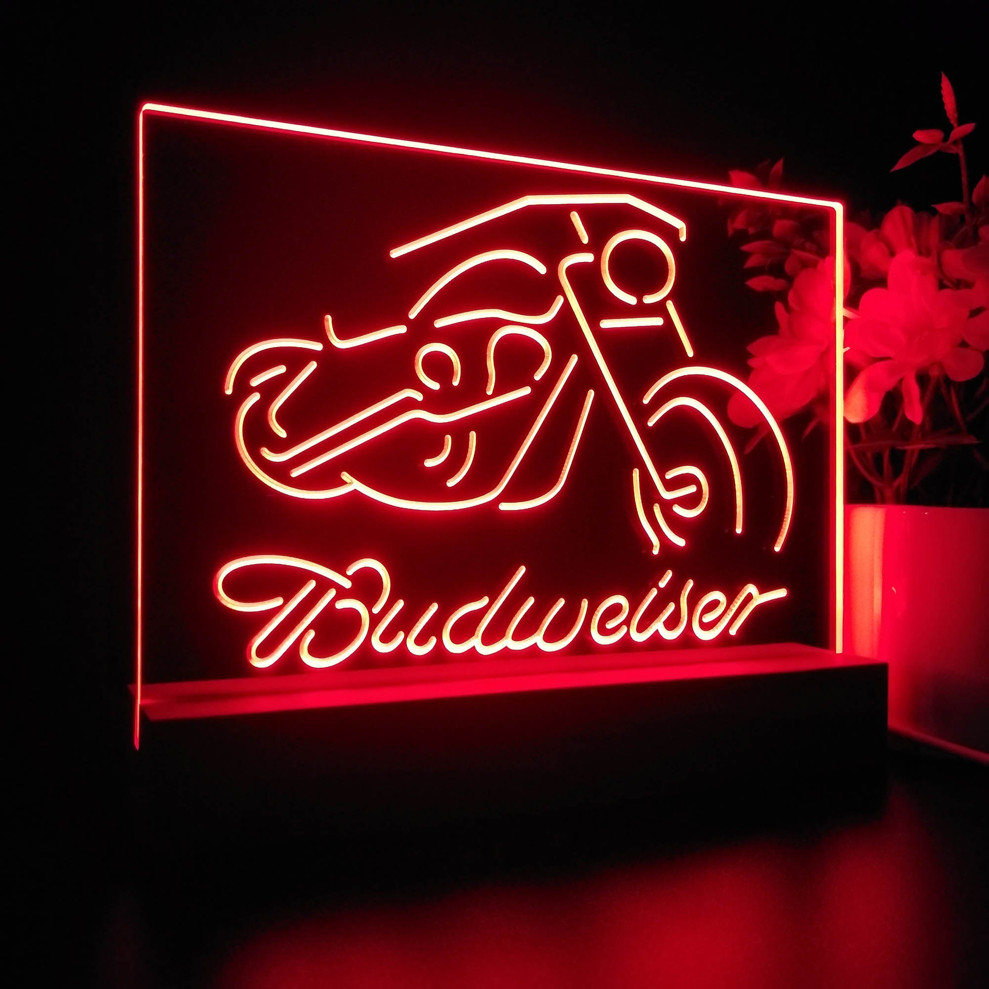 Budweiser Motorcycle Garage Night Light LED Sign