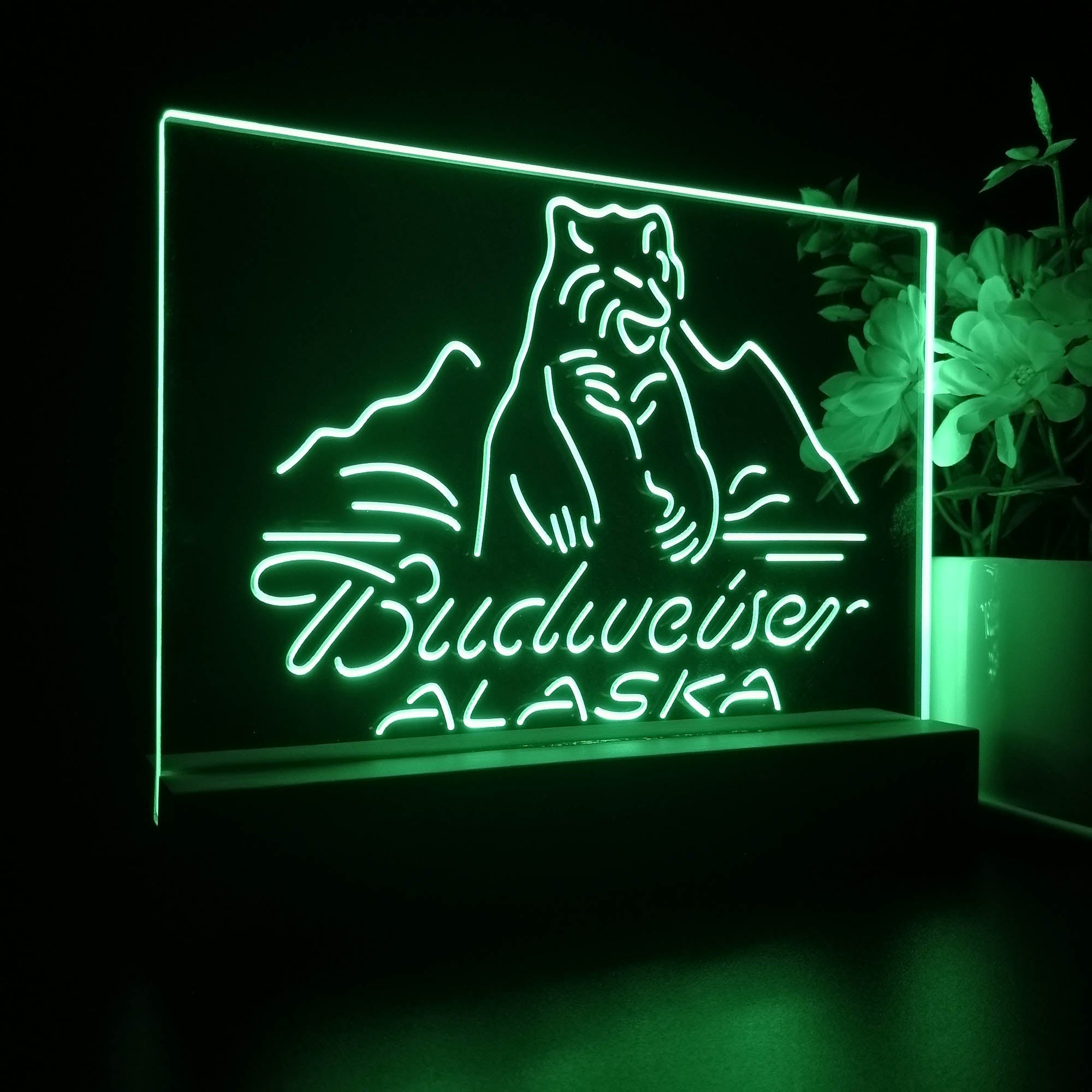 Budweiser Alsaka Polar Bear Beer Night Light LED Sign