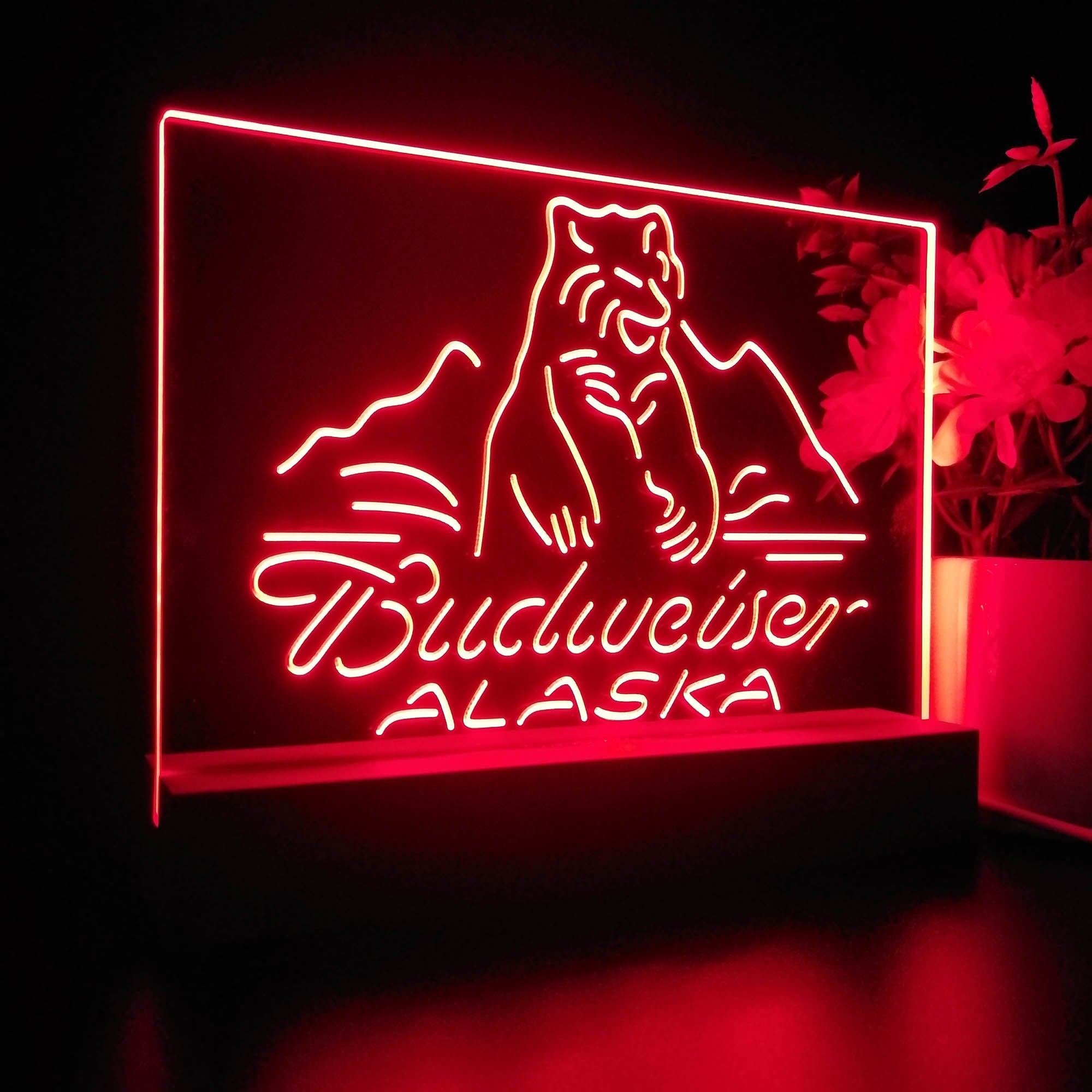 Budweiser Alsaka Polar Bear Beer Night Light LED Sign