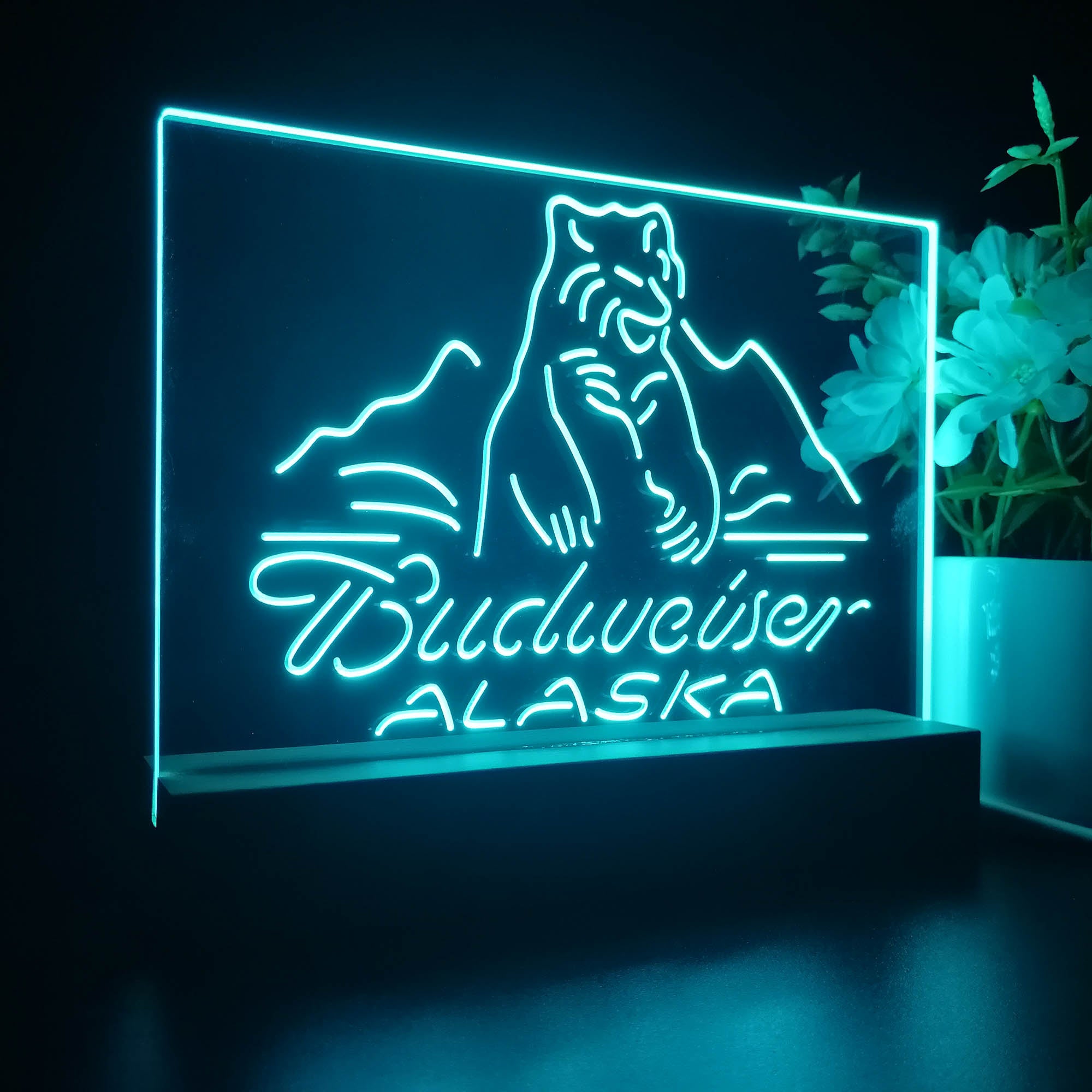 Budweiser Alsaka Polar Bear Beer Night Light LED Sign