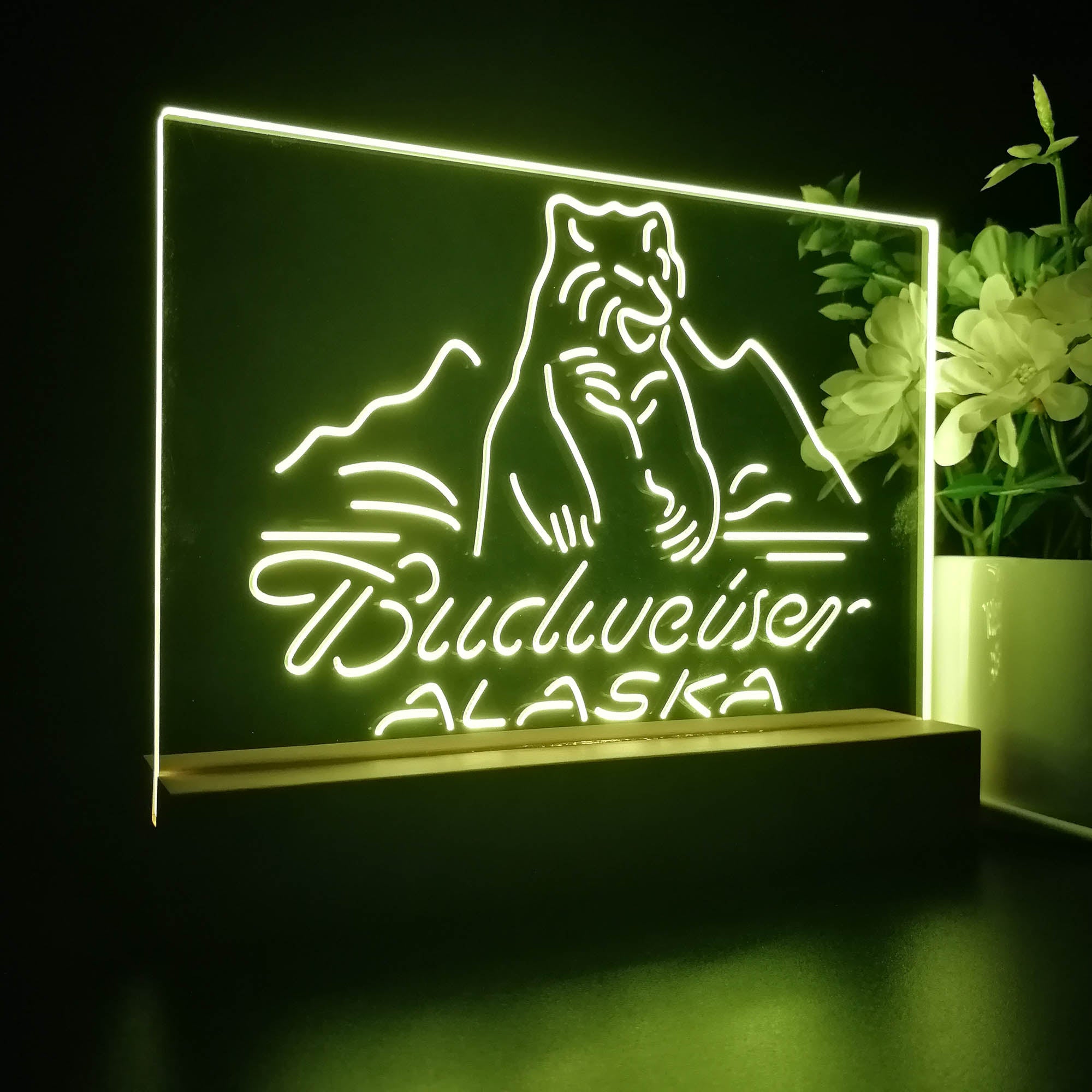 Budweiser Alsaka Polar Bear Beer Night Light LED Sign