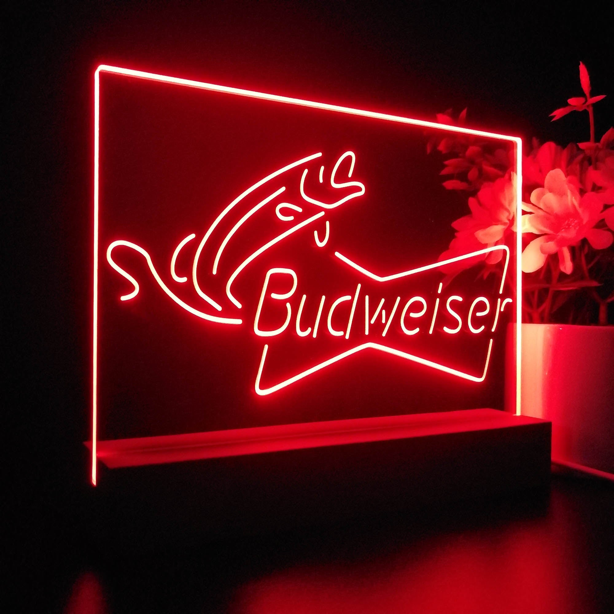 Budweiser Bow Tie Fishing Night Light LED Sign