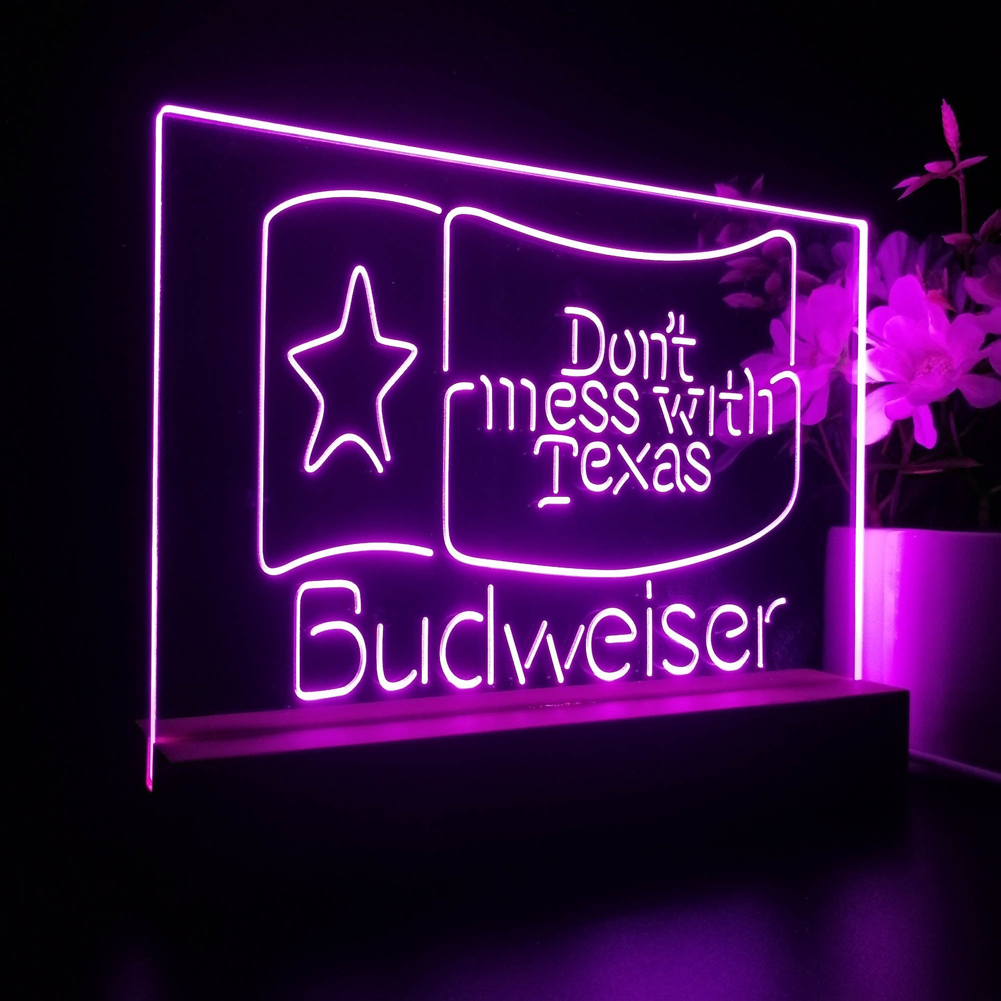 Budweiser Don't Mess with Texas Night Light LED Sign