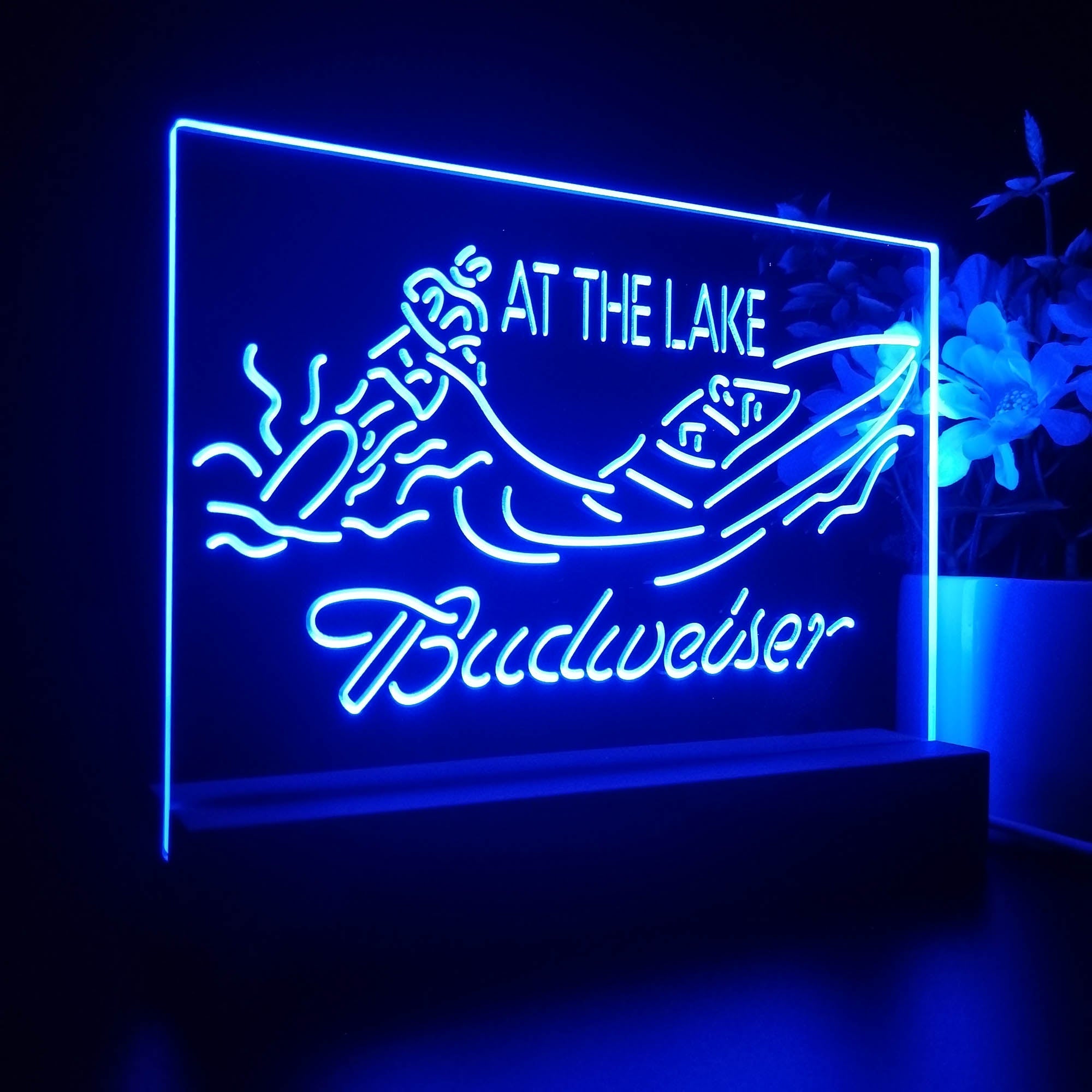 Budweiser At the Lake Cabin Night Light LED Sign