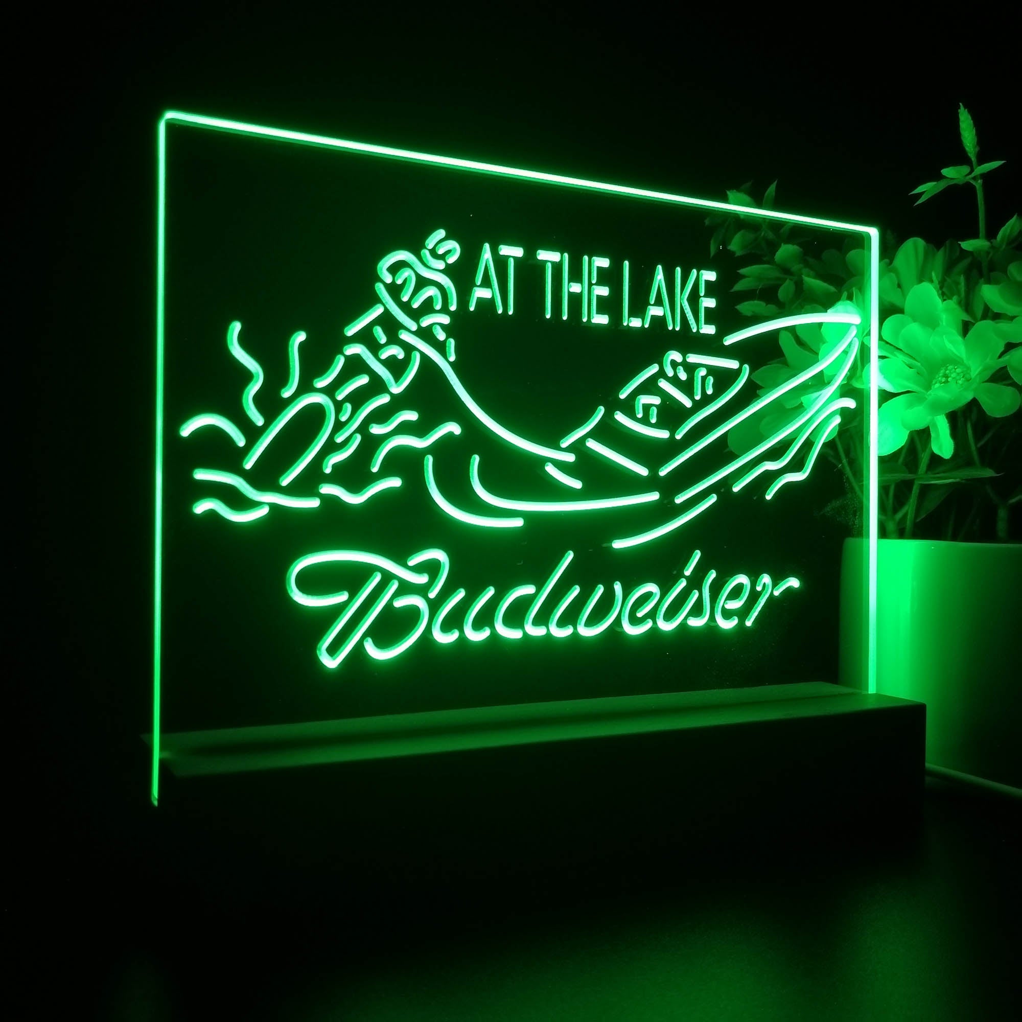 Budweiser At the Lake Cabin Night Light LED Sign