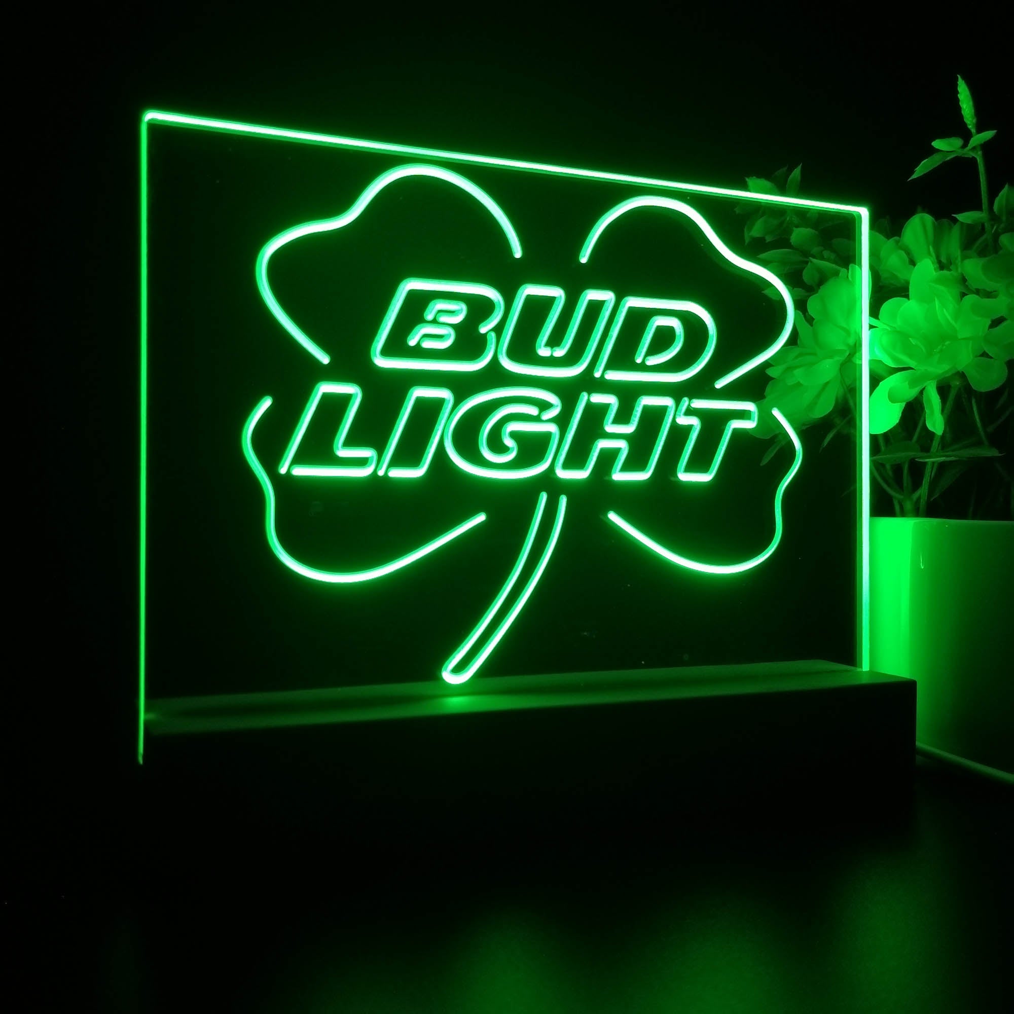 Bud Lights Clover Beer Night Light LED Sign