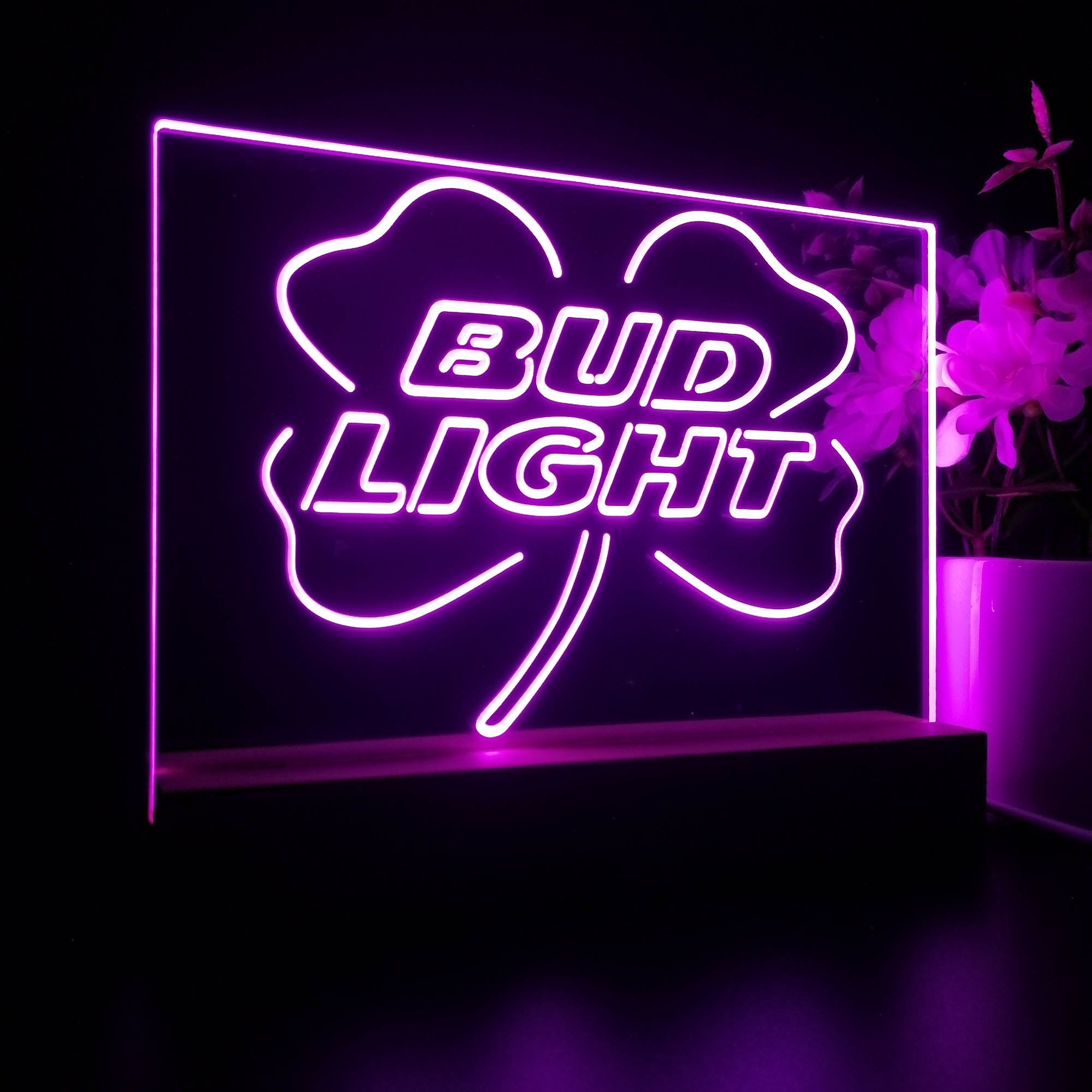Bud Lights Clover Beer Night Light LED Sign