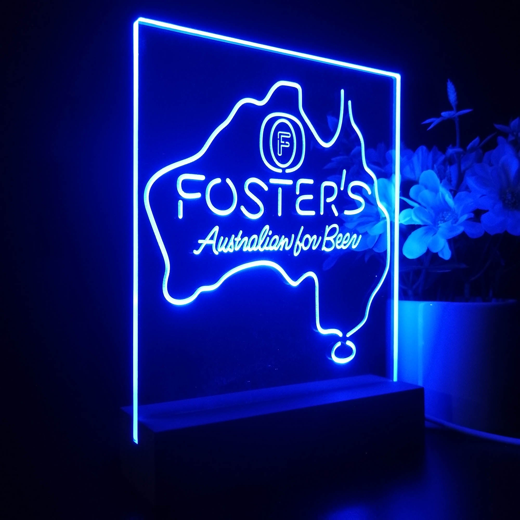 Foster Australian Beer Map Night Light LED Sign