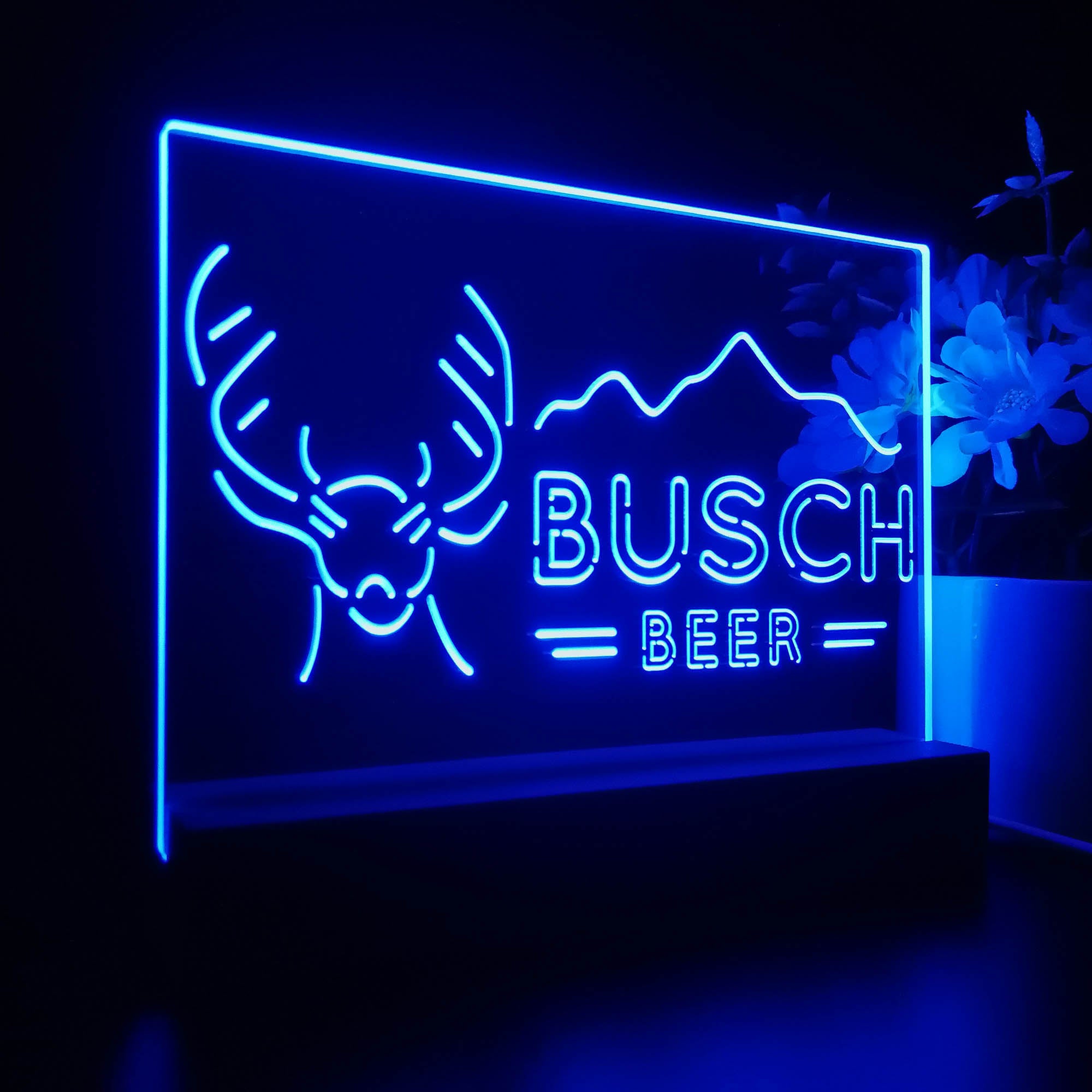 Buschs Beer Deer Mountain Night Light LED Sign