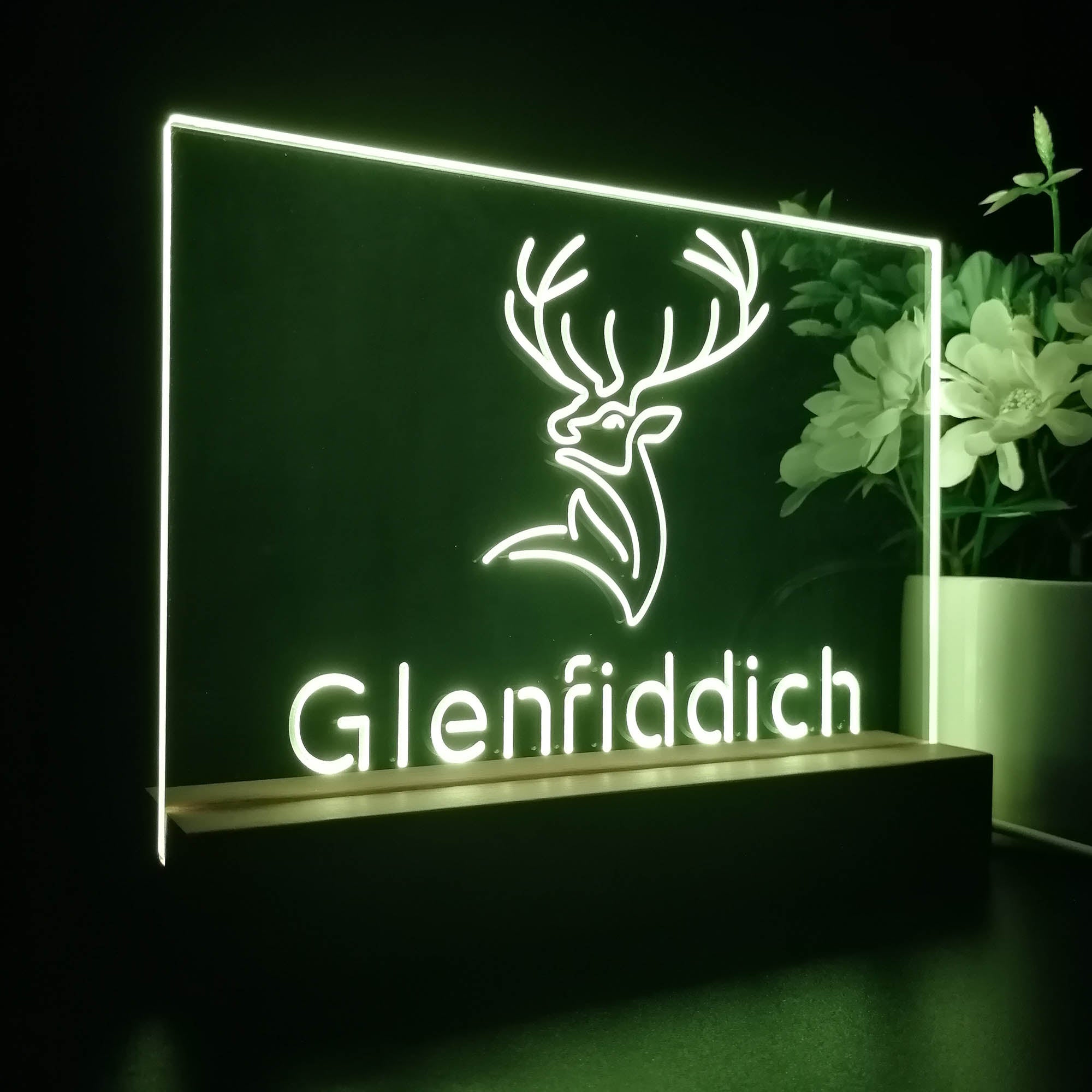 Glenfiddich Whisky Deer Wine Night Light LED Sign