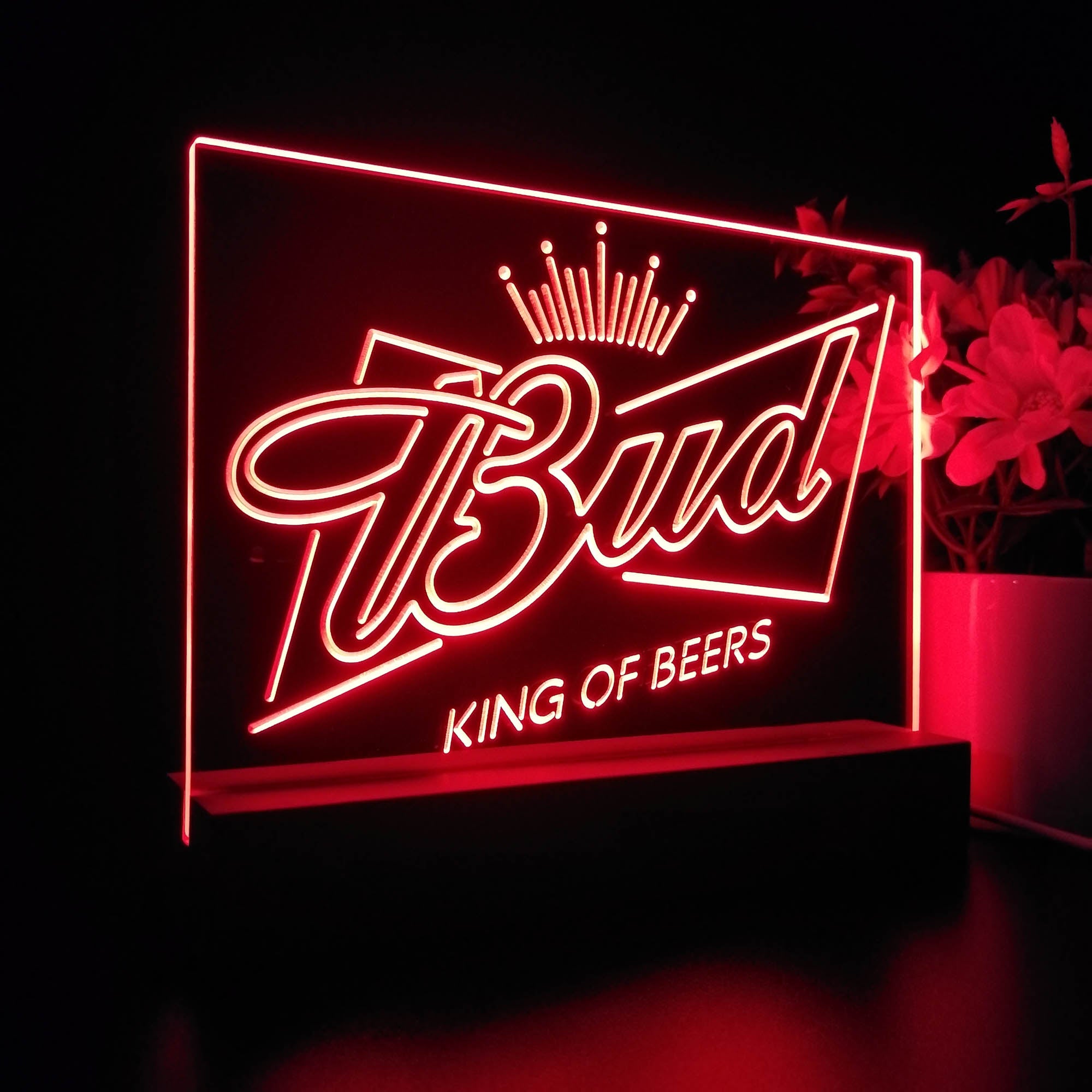 Bud King of Beer Crown Night Light LED Sign