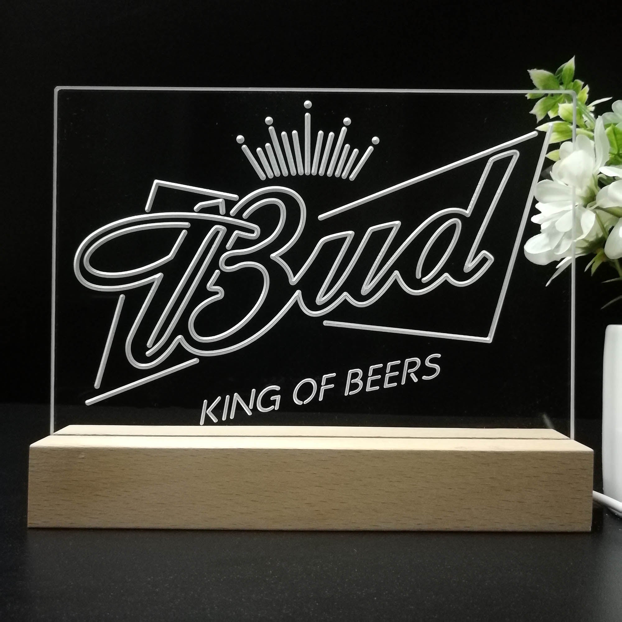 Bud King of Beer Crown Night Light LED Sign