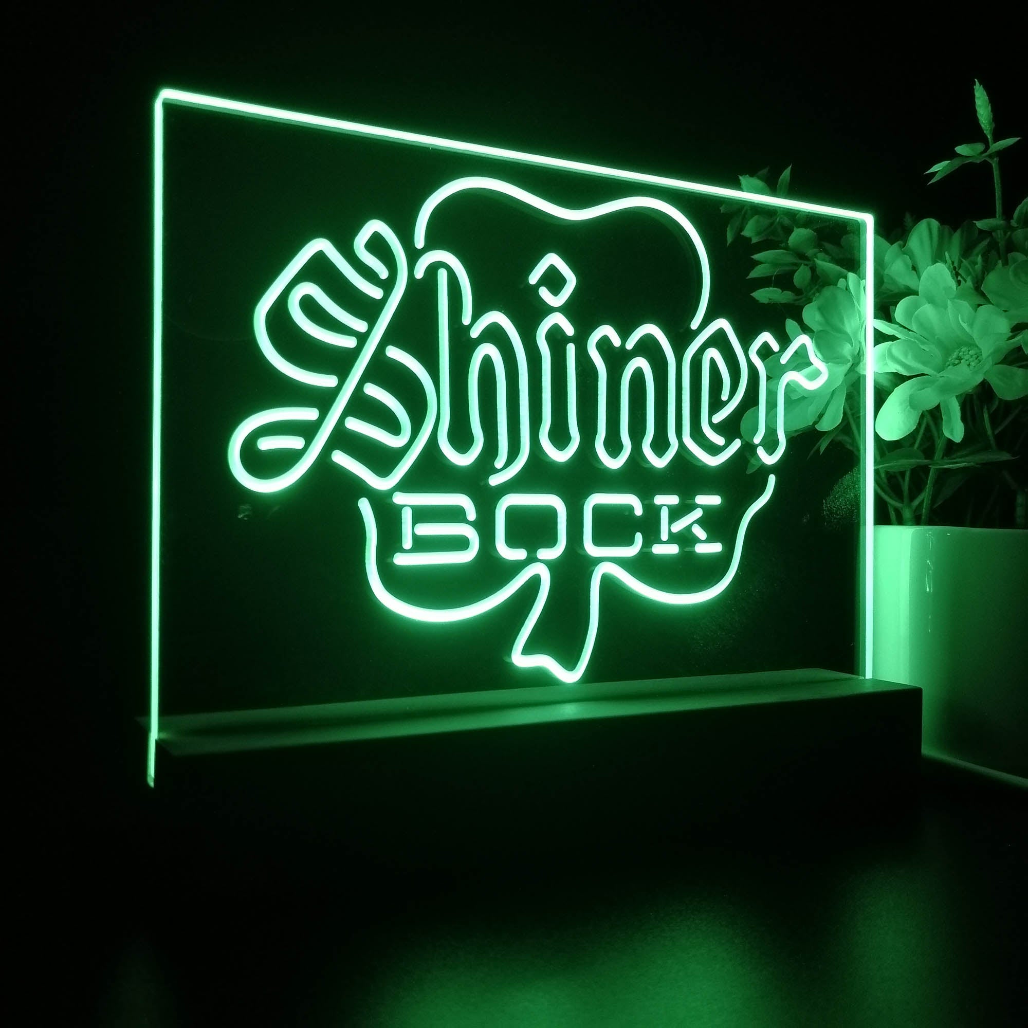 Shiner Bock Shamrock Night Light LED Sign