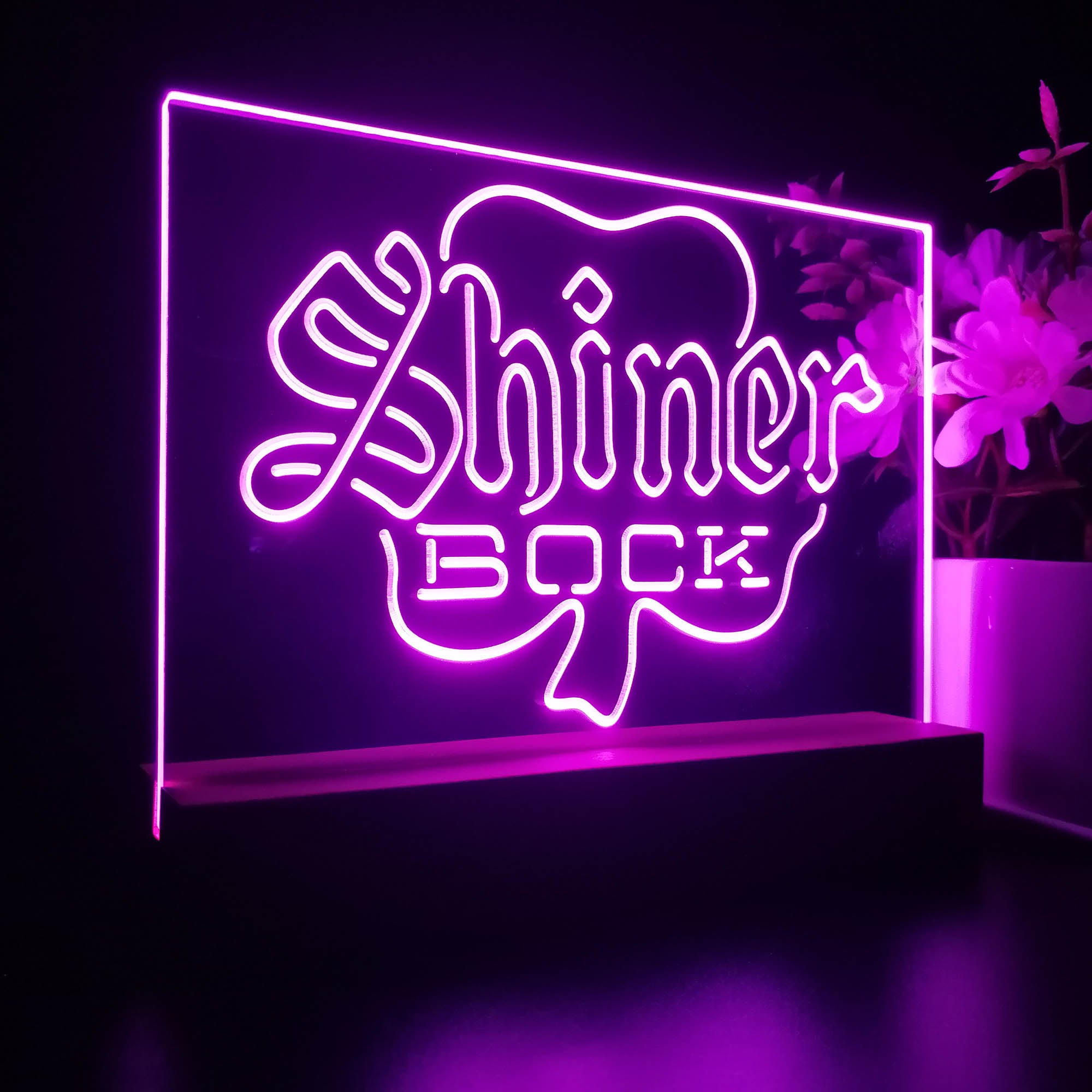 Shiner Bock Shamrock Night Light LED Sign