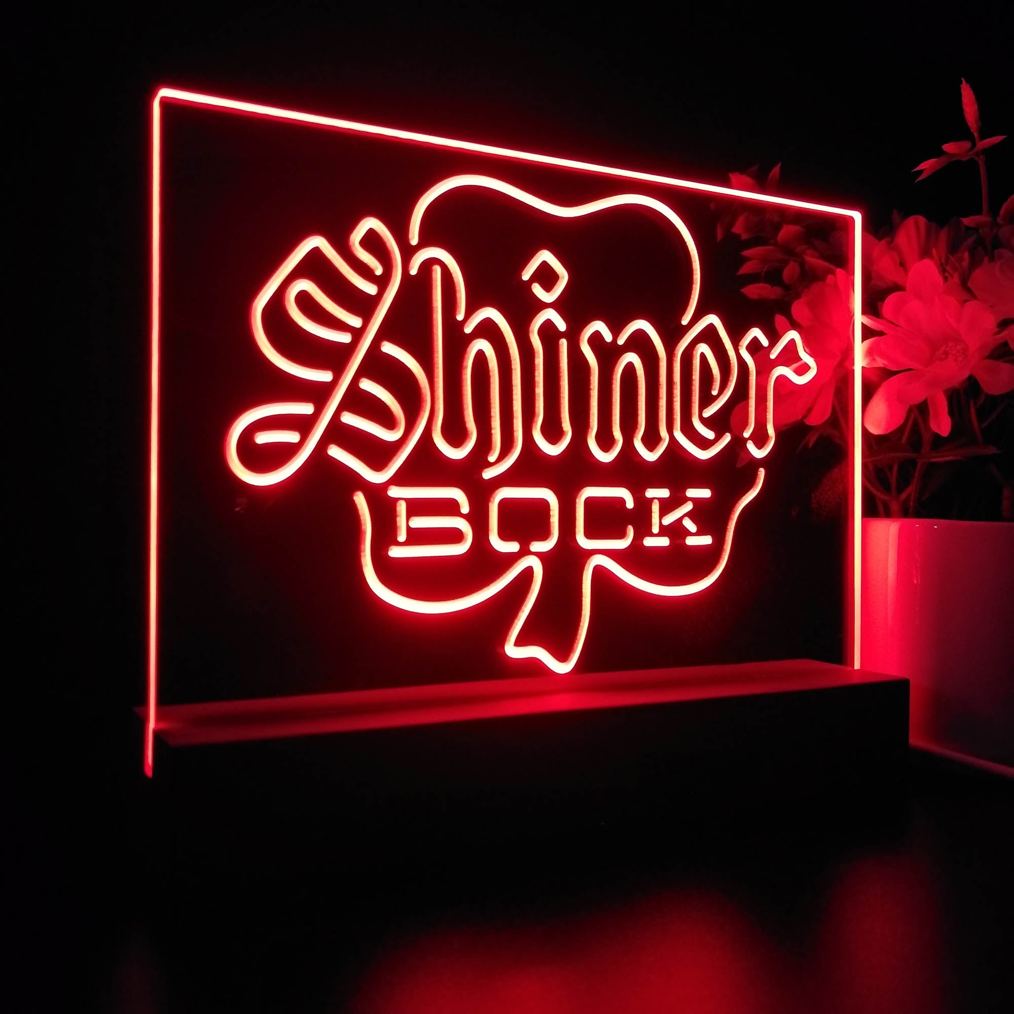 Shiner Bock Shamrock Night Light LED Sign