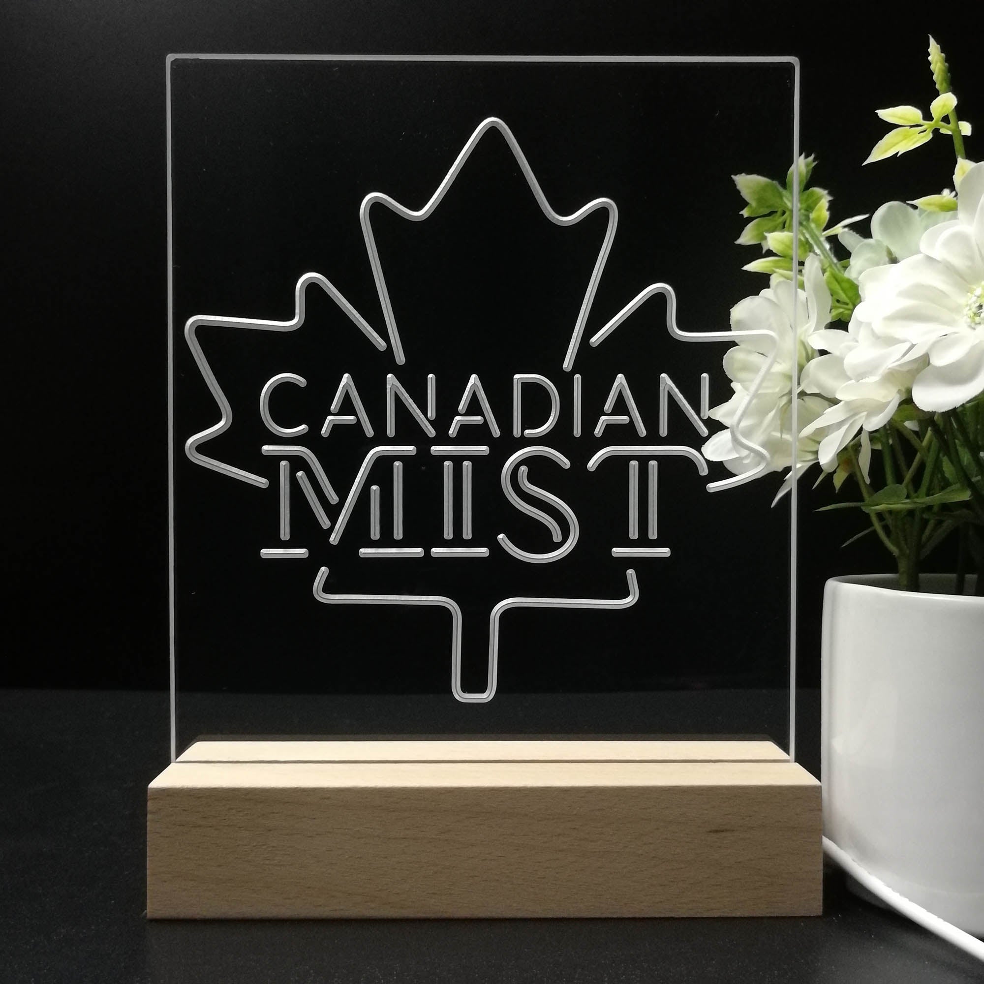 Canadian Mist Maple Leaf Night Light LED Sign