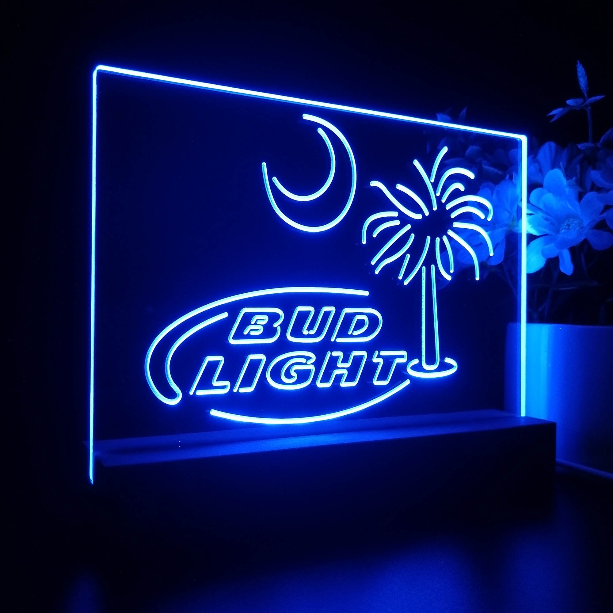 Bud Light Palm Tree Sun Night Light LED Sign