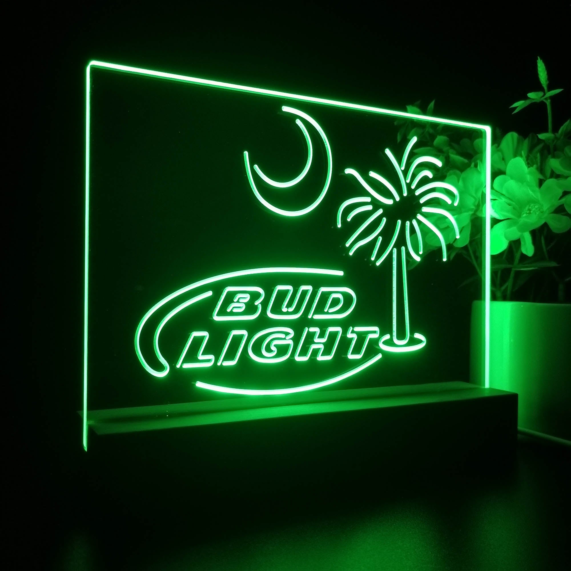Bud Light Palm Tree Sun Night Light LED Sign