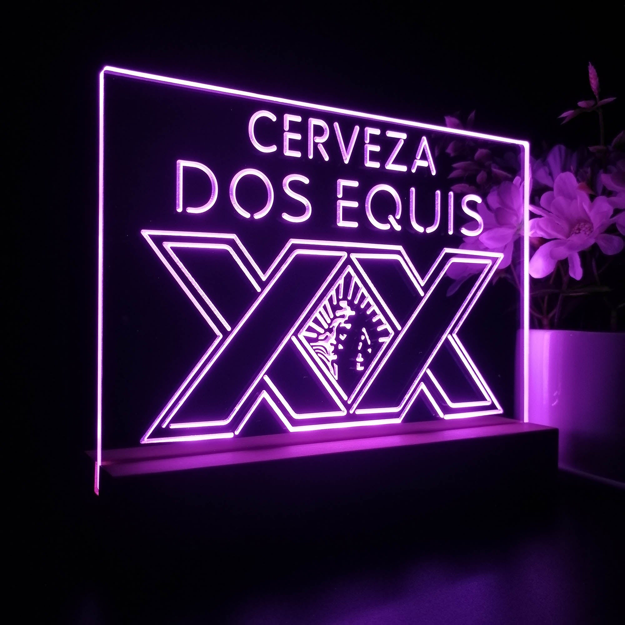 Dos Equis Bright Red XX Mexican Night Light LED Sign