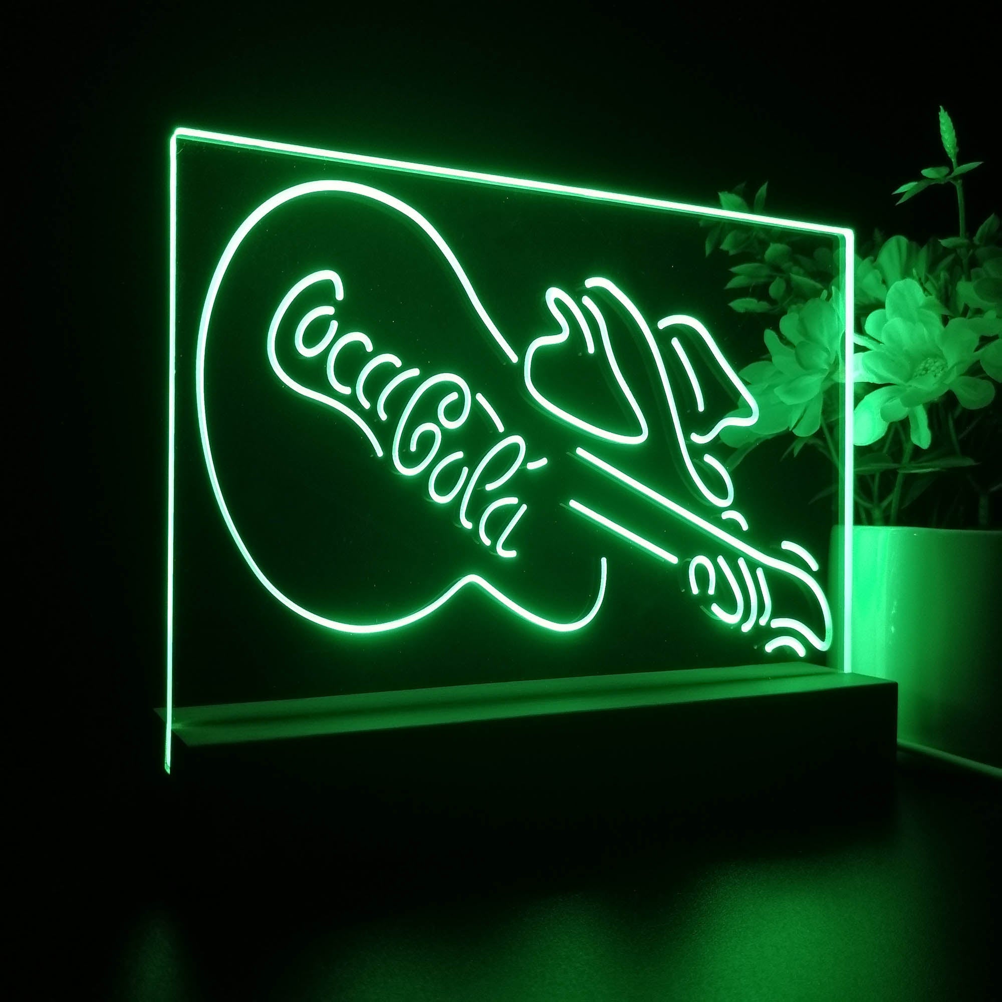 Cola Guitar Bar Night Light LED Sign