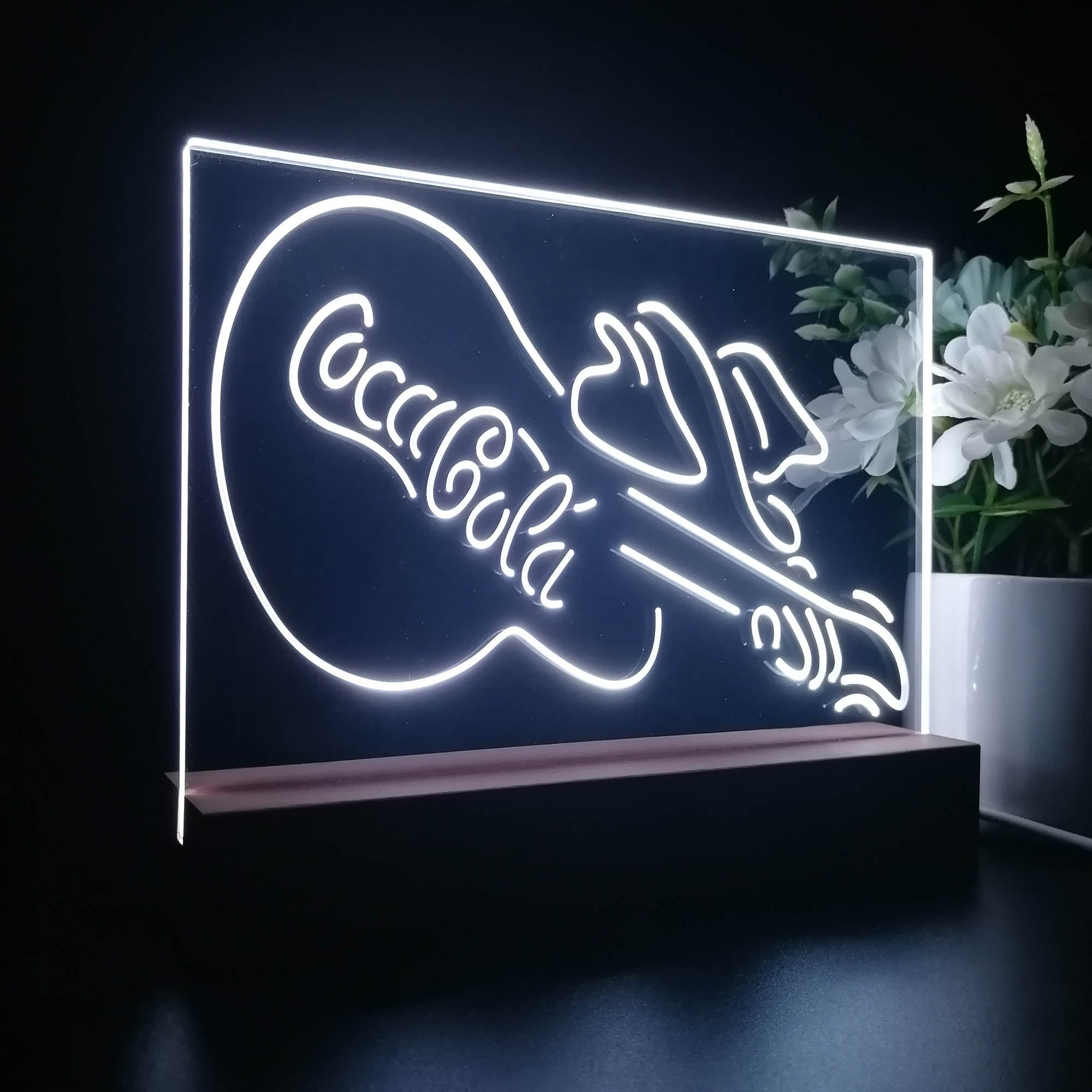 Cola Guitar Bar Night Light LED Sign