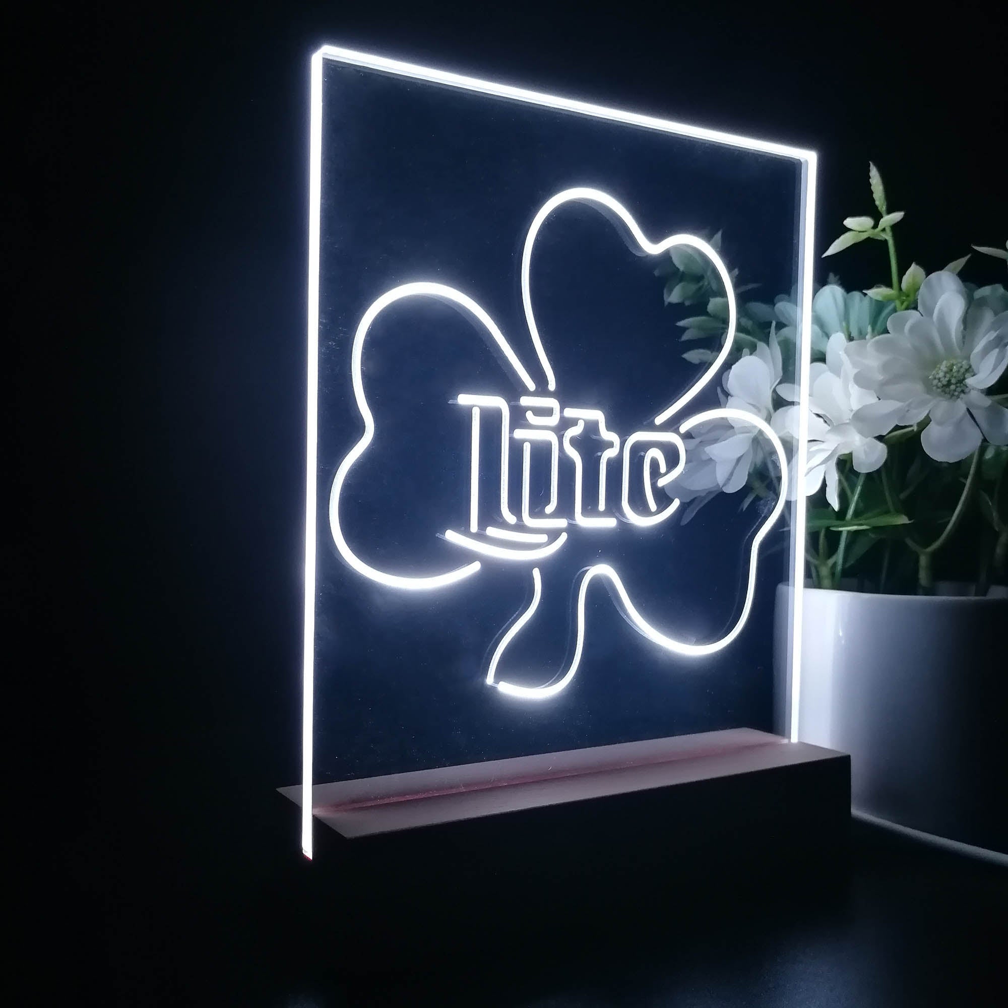 Miller Lite Shamrock Beer Night Light LED Sign