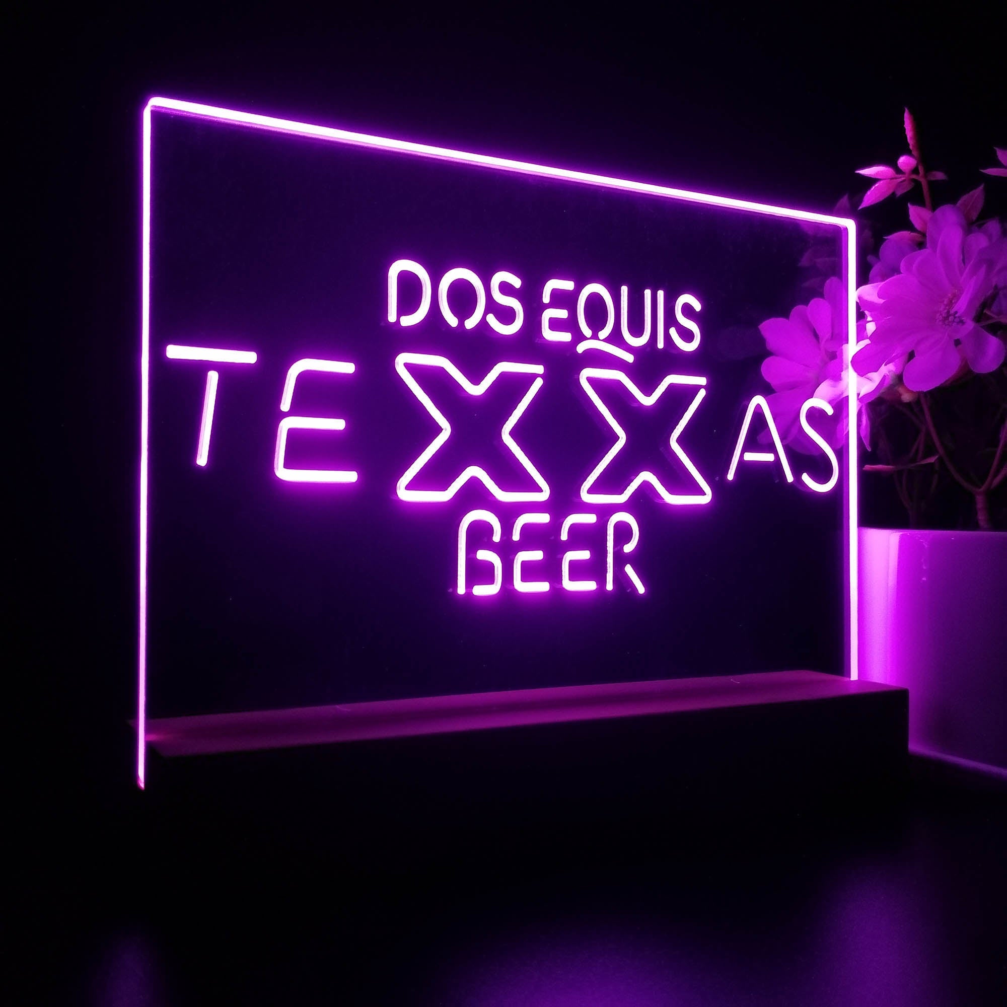 Texas Dos Equis Beer Night Light LED Sign