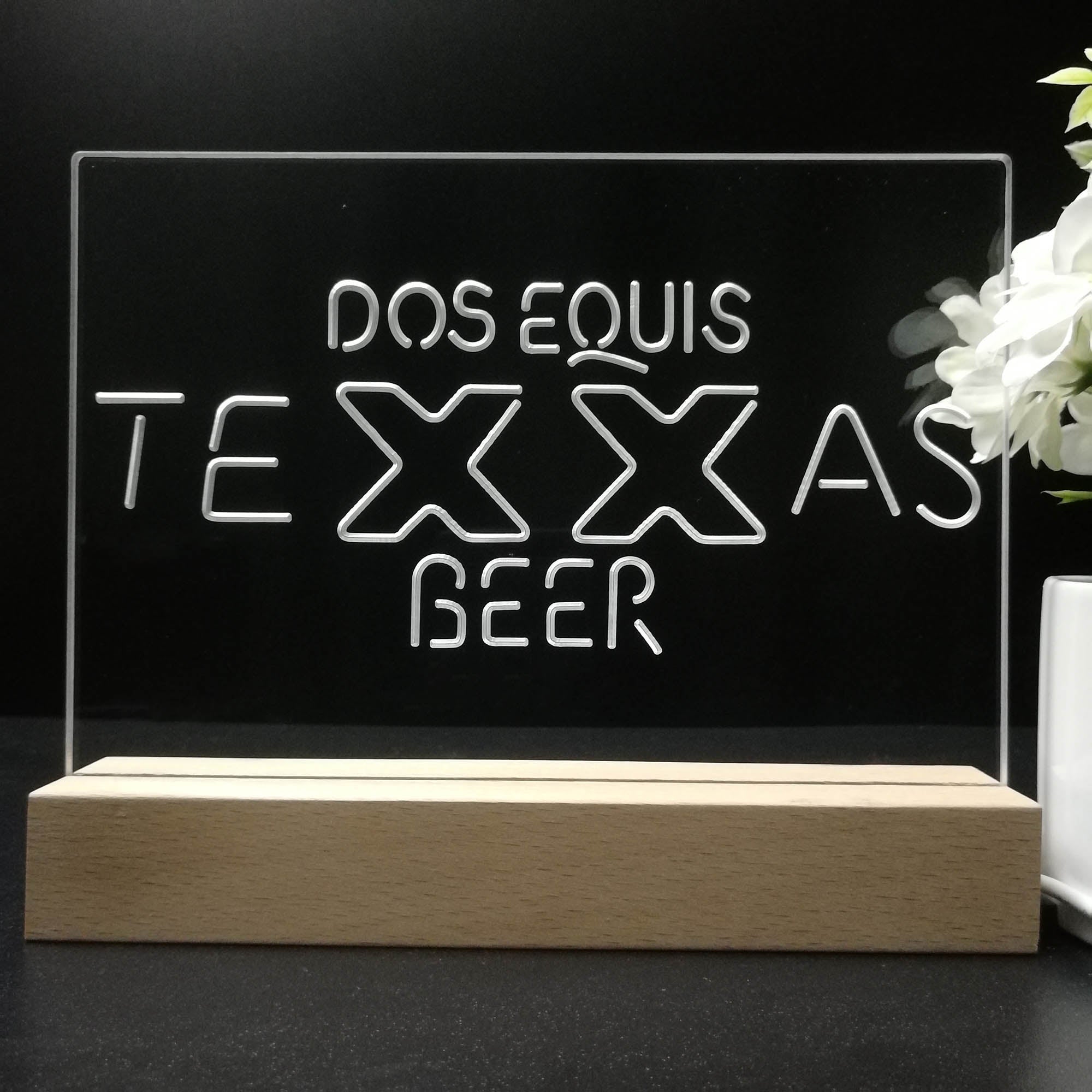 Texas Dos Equis Beer Night Light LED Sign