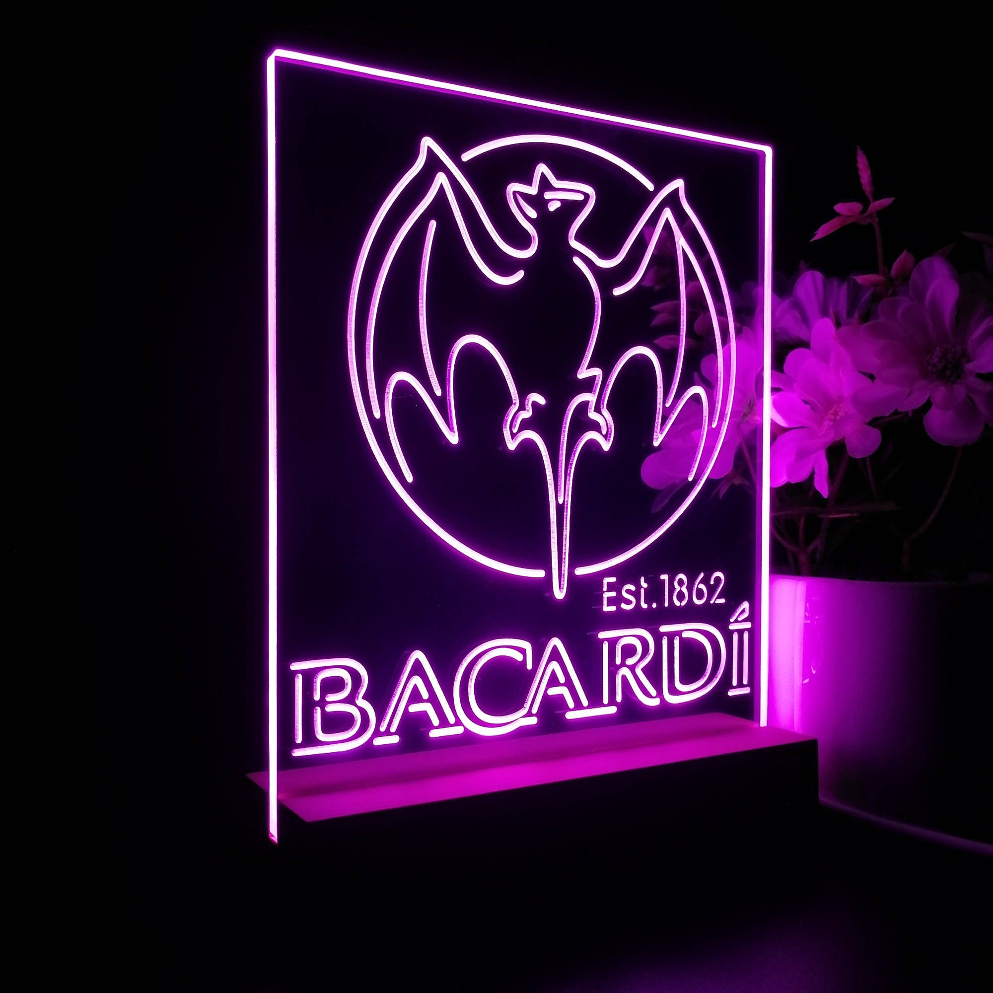 Bacardi Bat Est. 1862 Night Light LED Sign