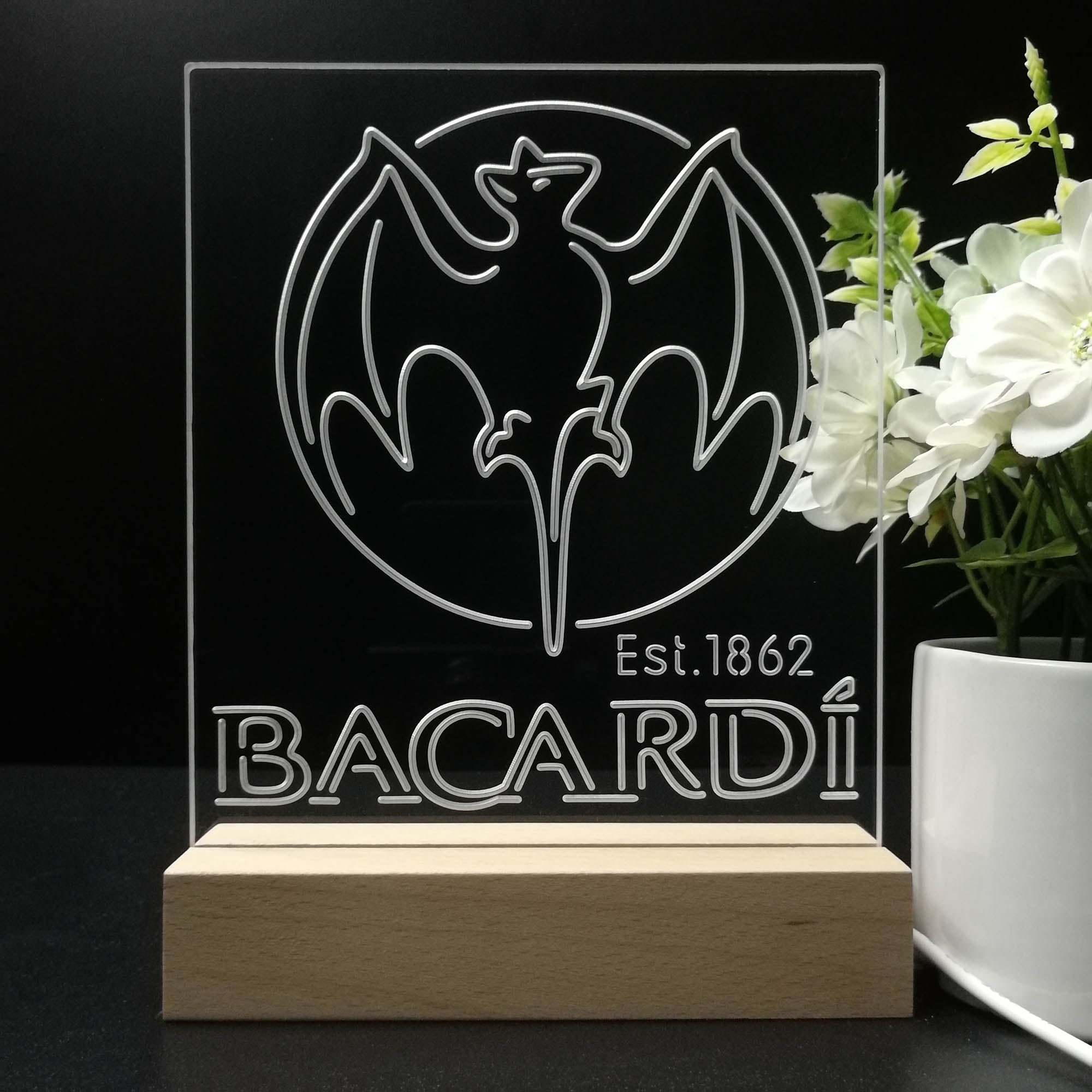 Bacardi Bat Est. 1862 Night Light LED Sign