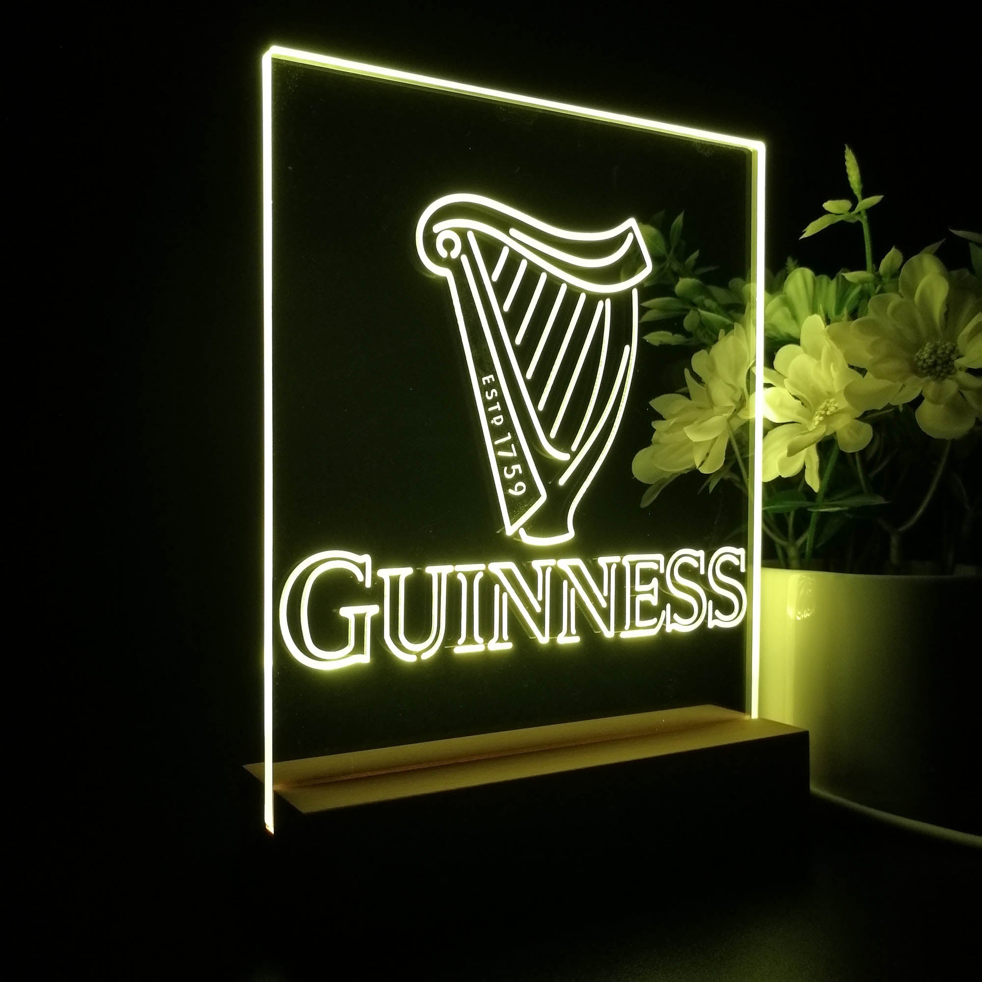 Guinnesss Beer Logo Night Light LED Sign