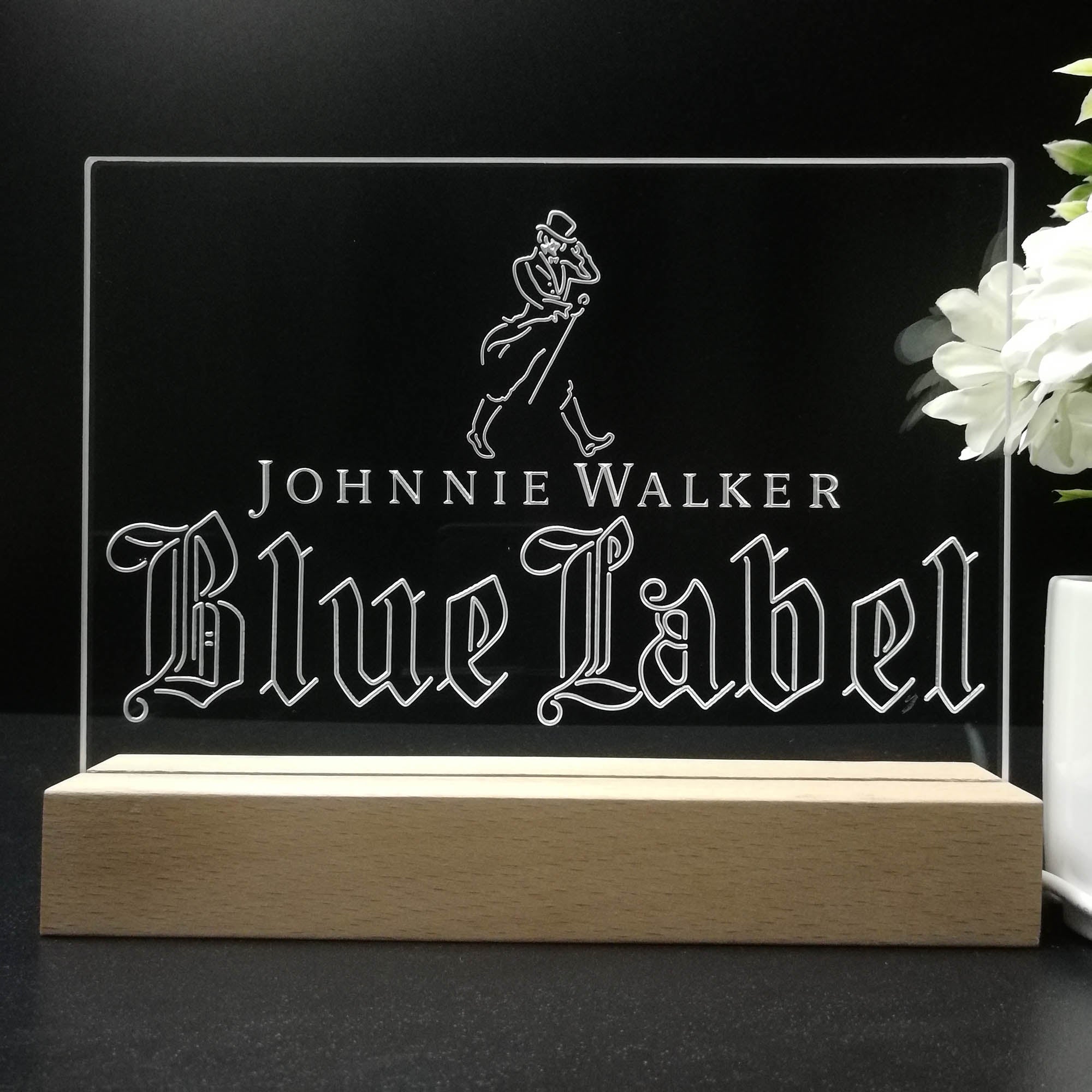 Johnnie Walker Blue Label Whiskey Night Light LED Sign