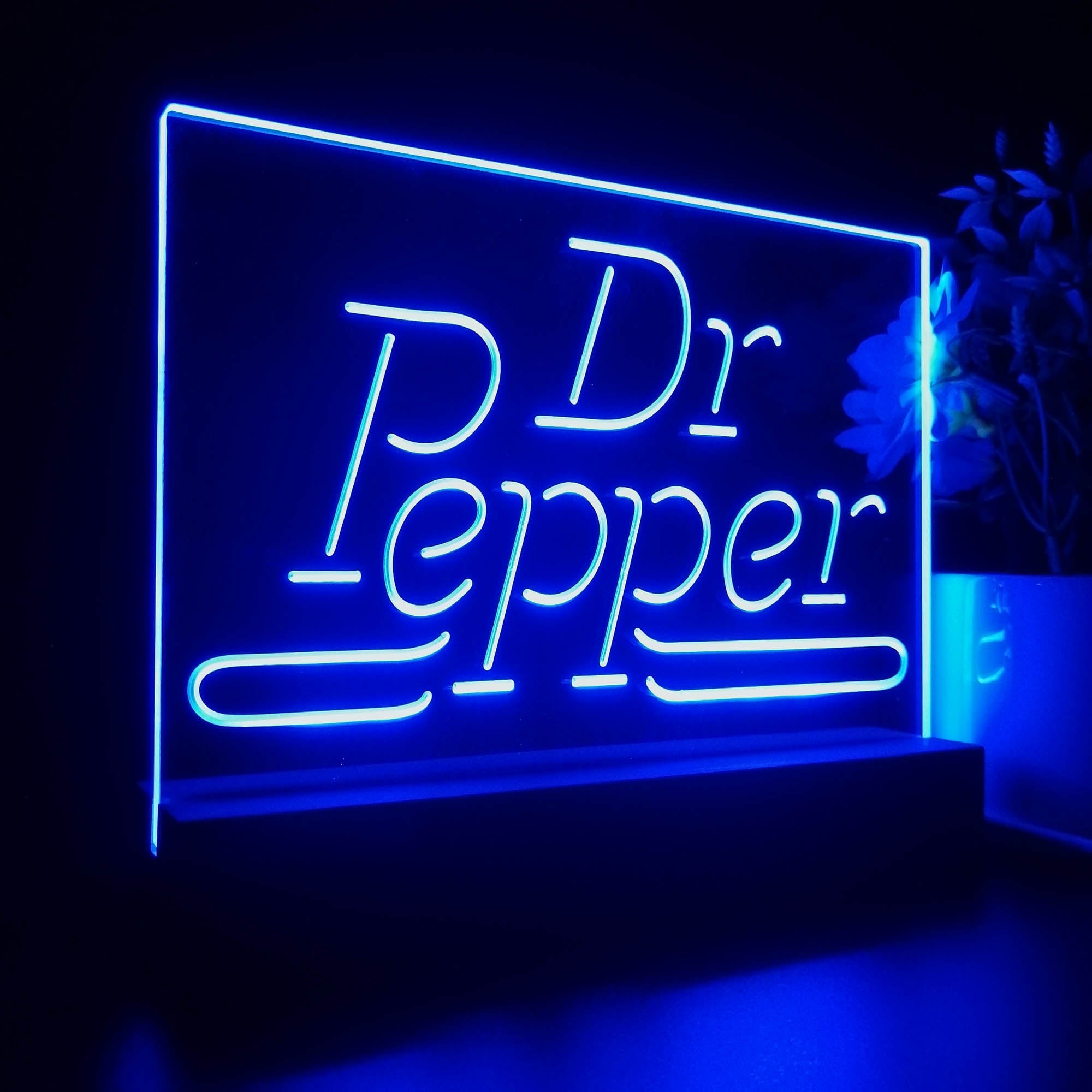 Dr Pepper Wordmark Logo Night Light LED Sign