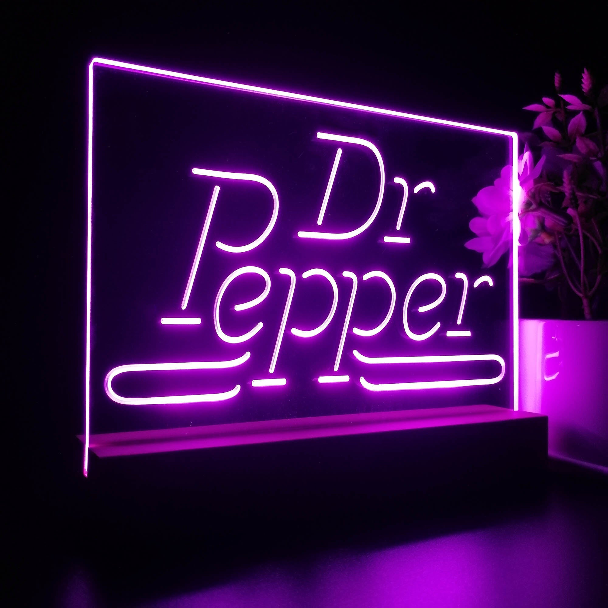 Dr Pepper Wordmark Logo Night Light LED Sign