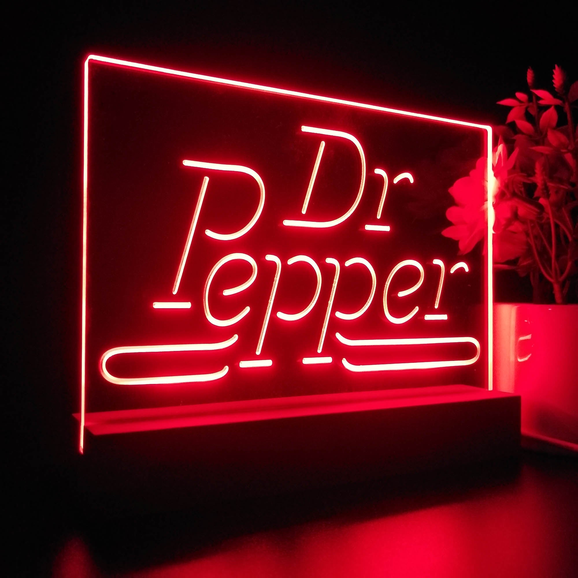 Dr Pepper Wordmark Logo Night Light LED Sign