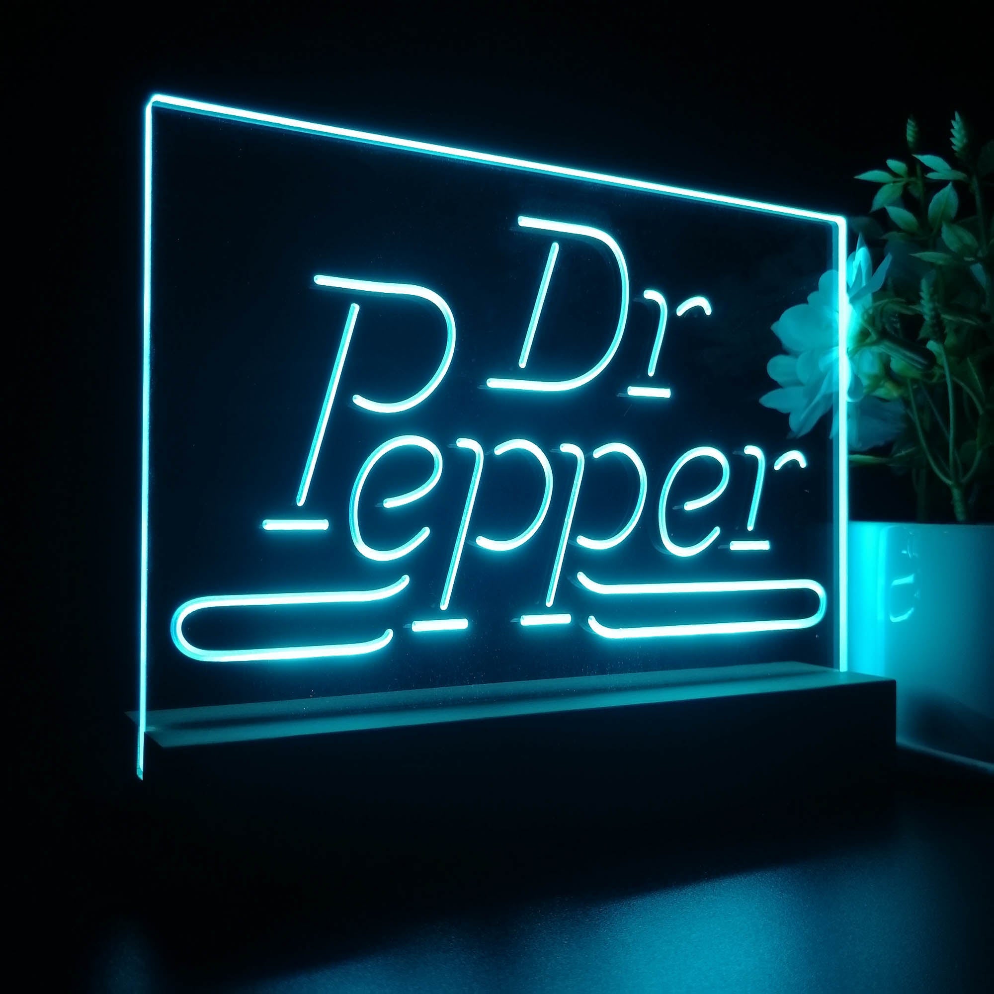 Dr Pepper Wordmark Logo Night Light LED Sign