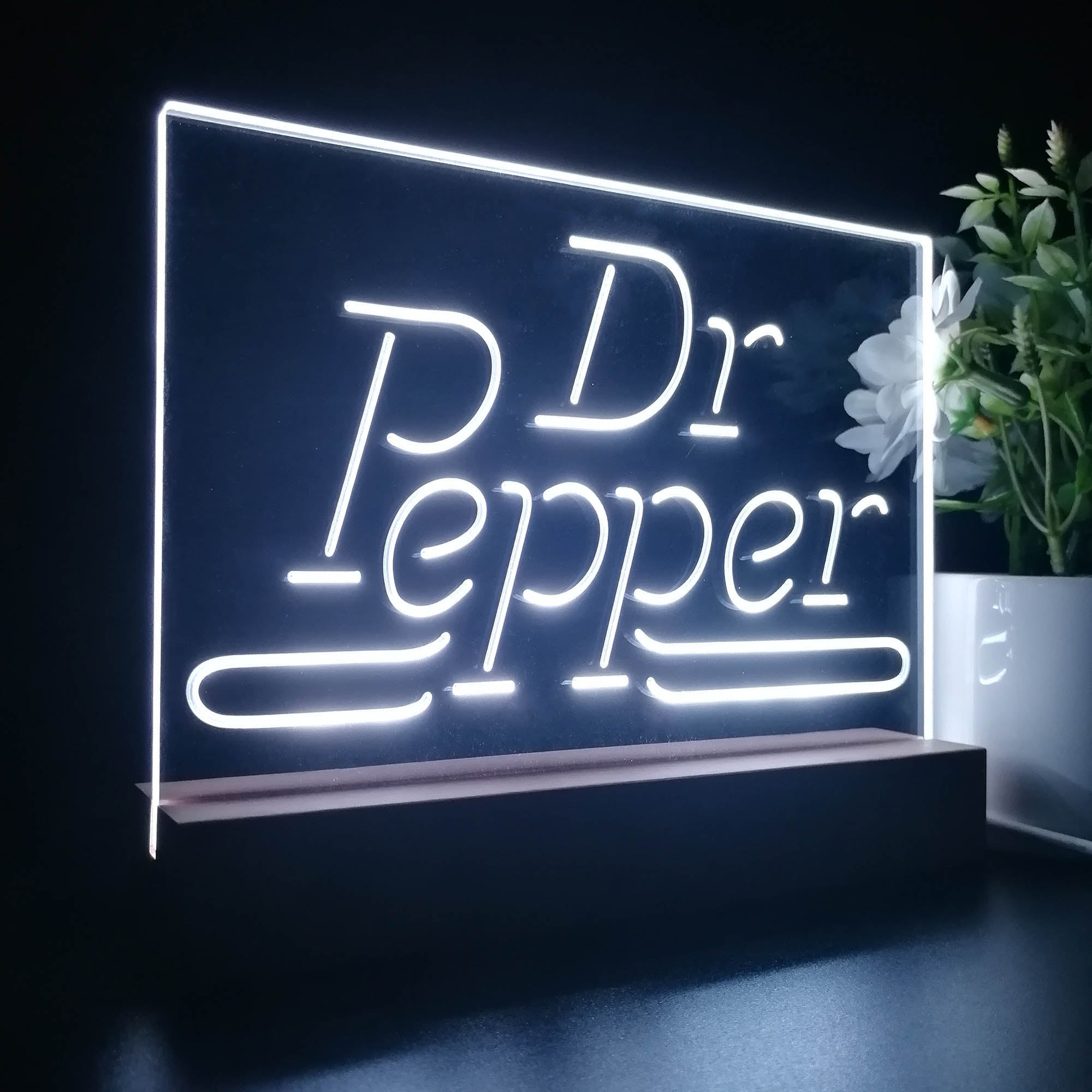 Dr Pepper Wordmark Logo Night Light LED Sign