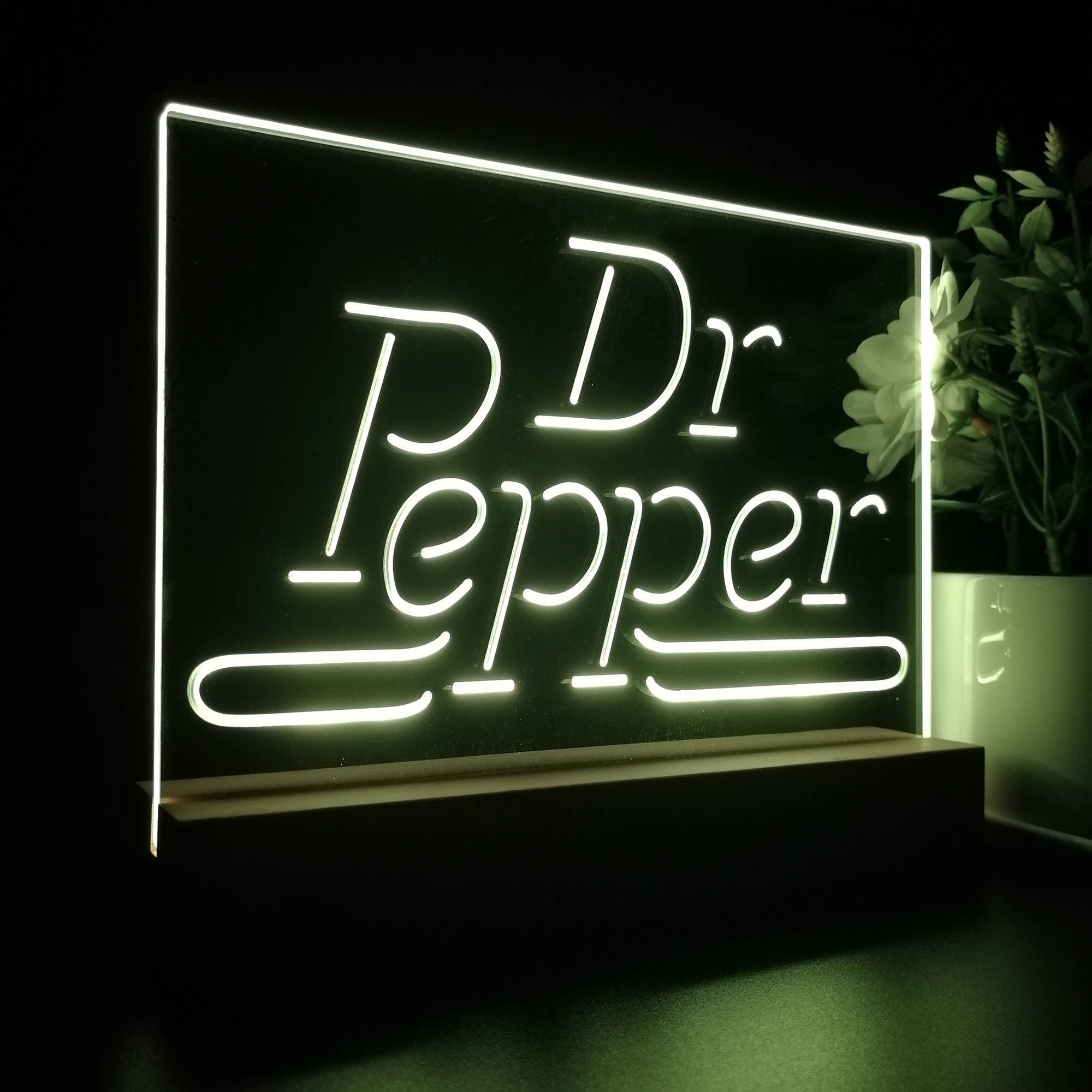 Dr Pepper Wordmark Logo Night Light LED Sign